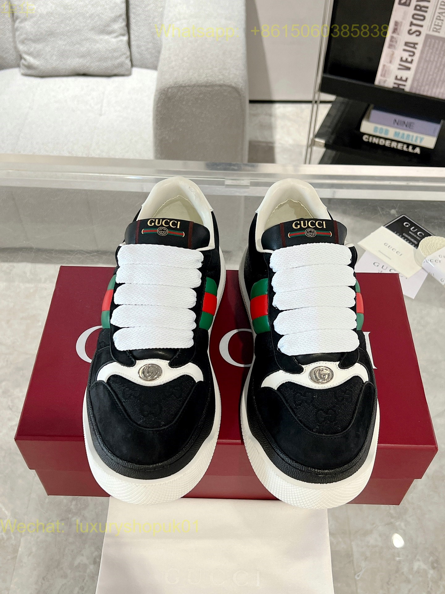 Gucci Screener Sneaker GG Canvas Women Mens Shoes