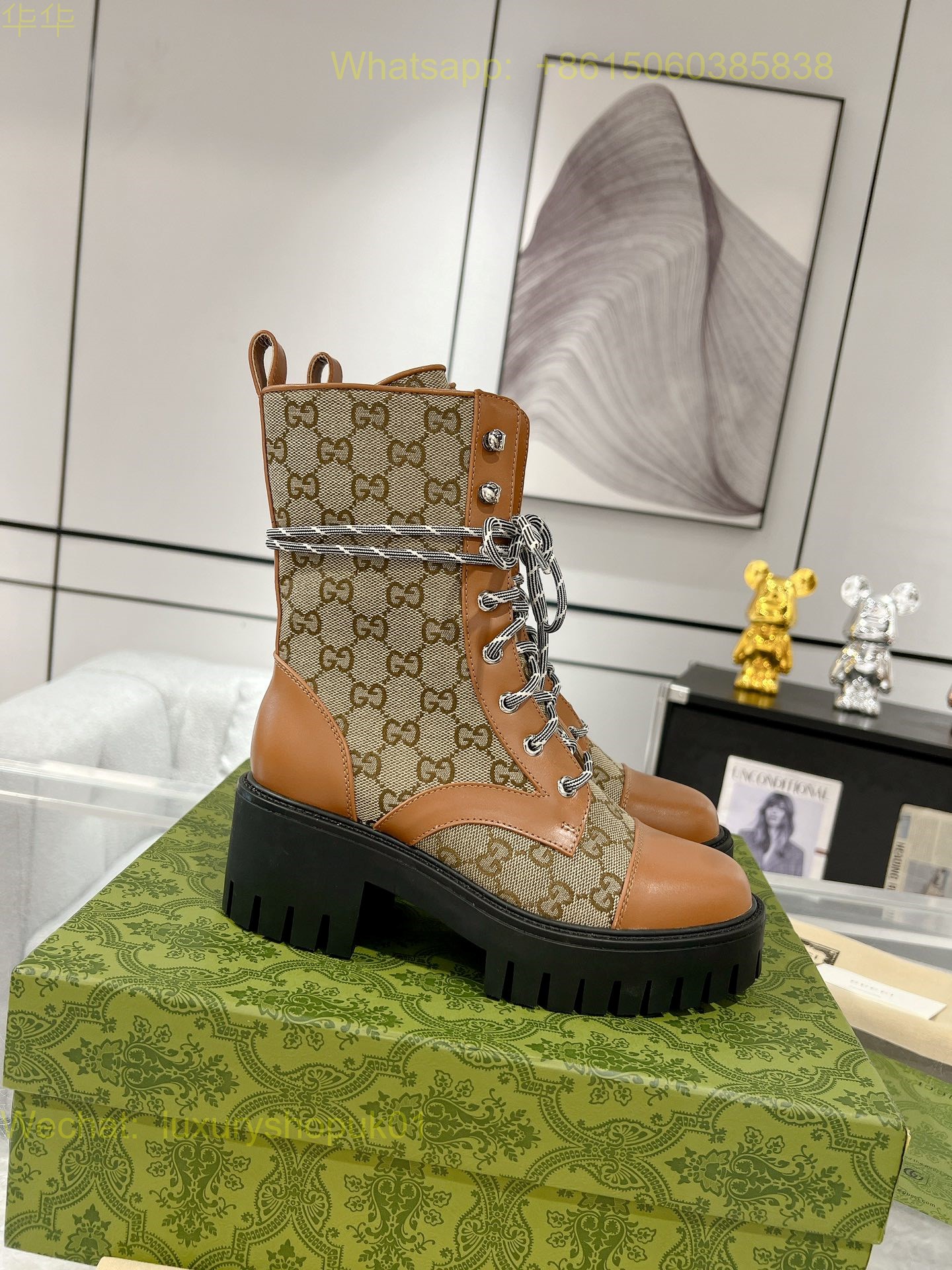 Gucci lace up Ankle Boot Women Shoes