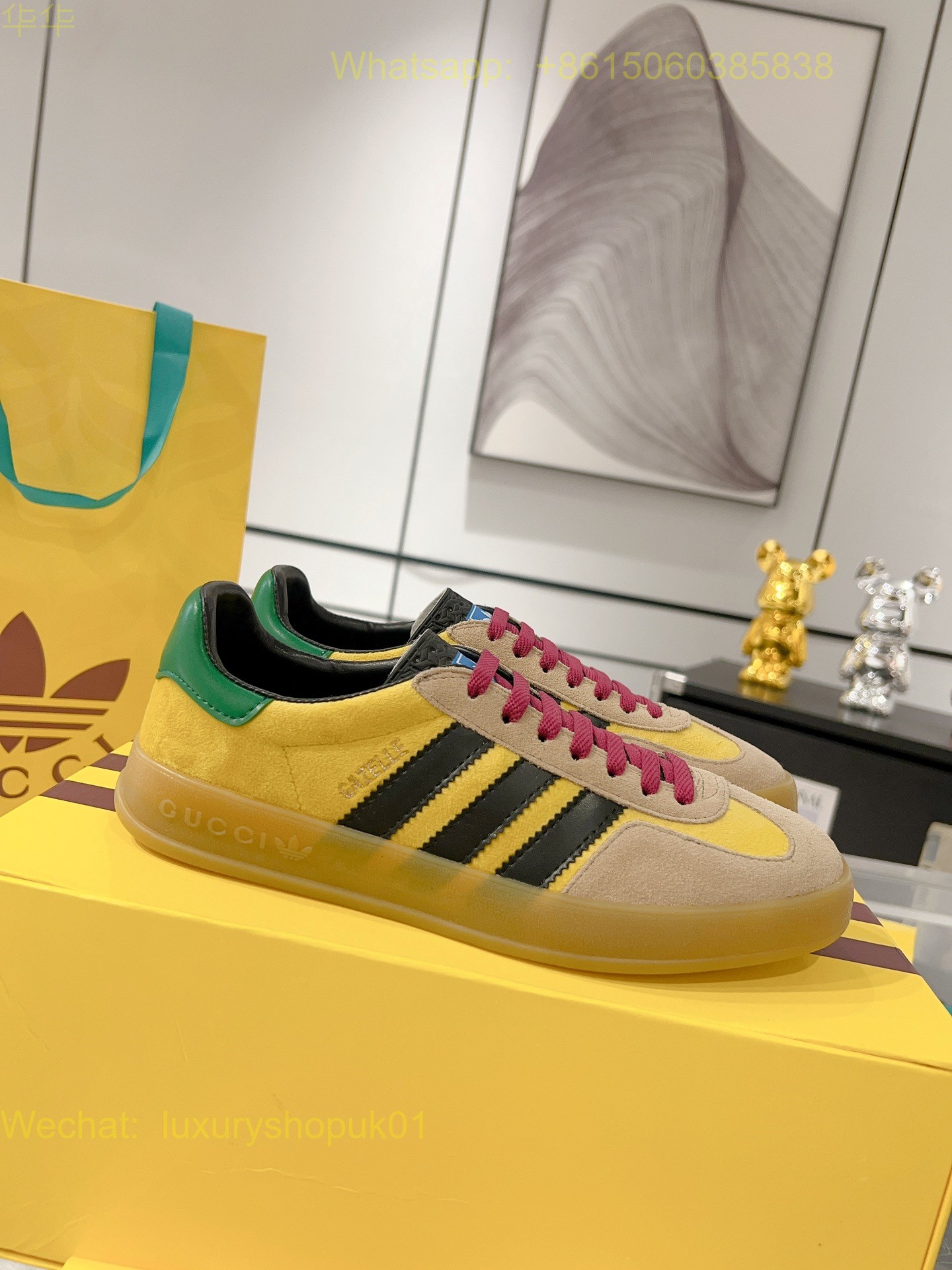 Adidas x Gucci Gazelle sneaker Mens Women Shoes