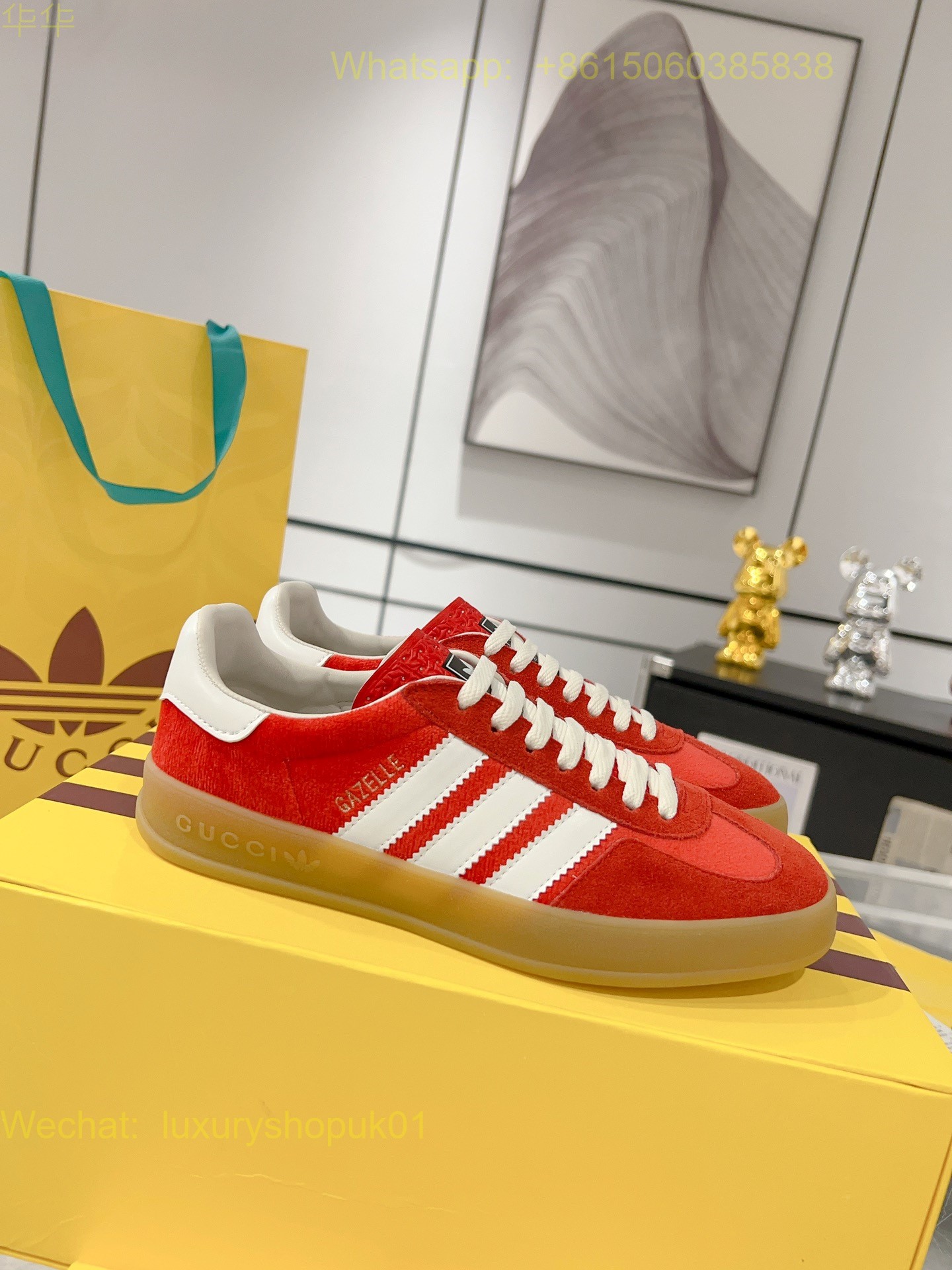 Adidas x Gucci Gazelle sneaker Mens Women Shoes