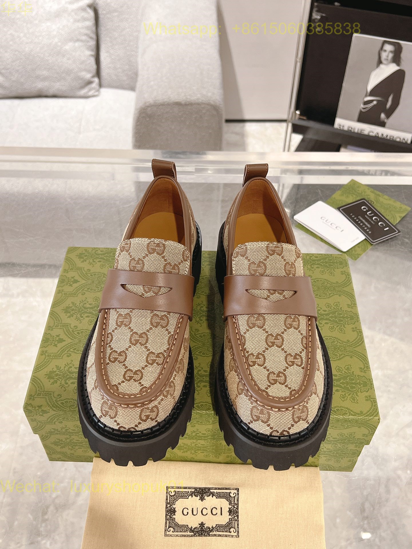 Gucci Horsebit-Detail Leather Slip-On Loafers Women Shoes