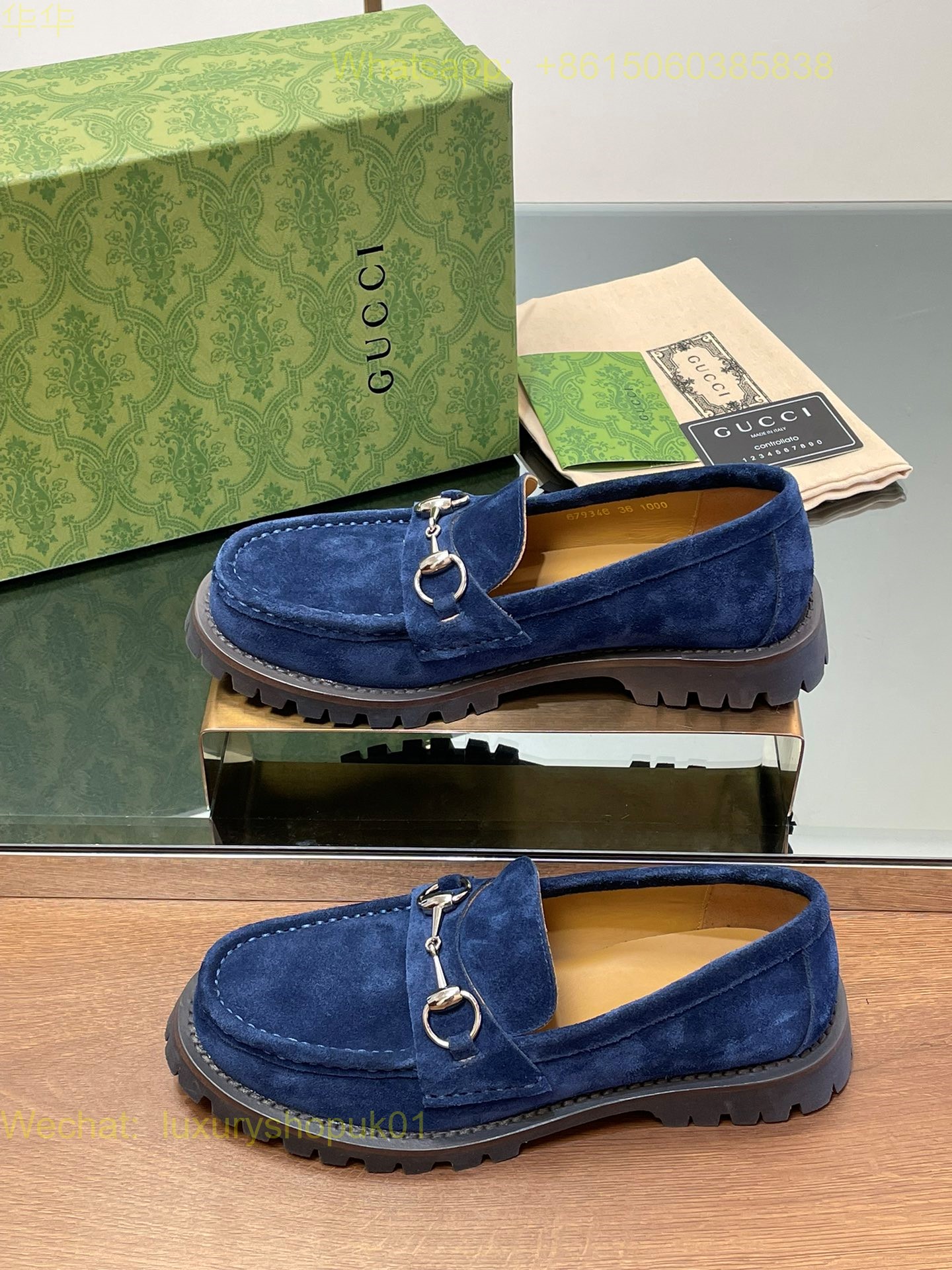 Gucci Suede Slip-On Loafers Women Shoes