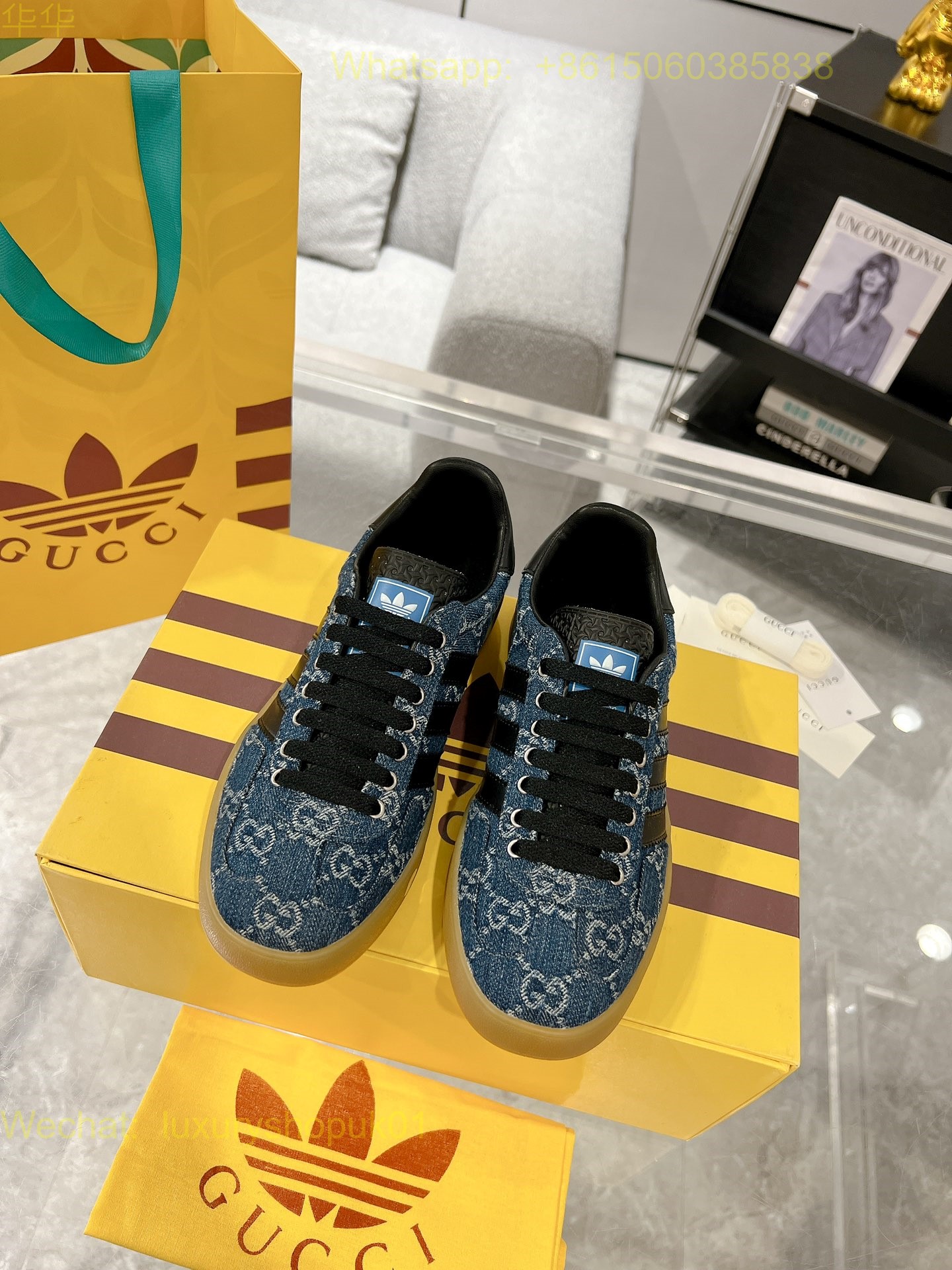 Adidas x Gucci Gazelle sneaker Mens Women Shoes