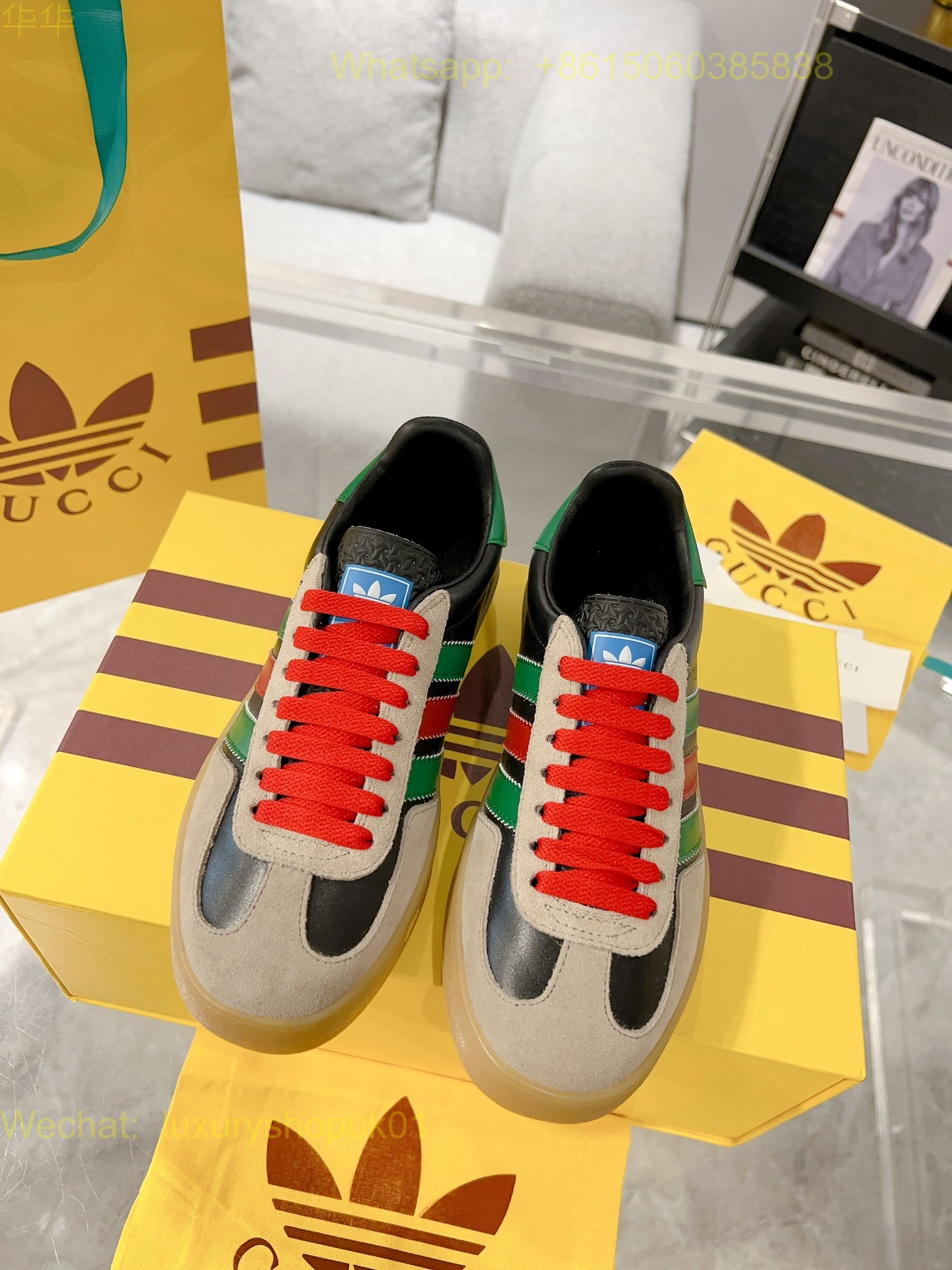 Adidas x Gucci Gazelle sneaker Mens Women Shoes