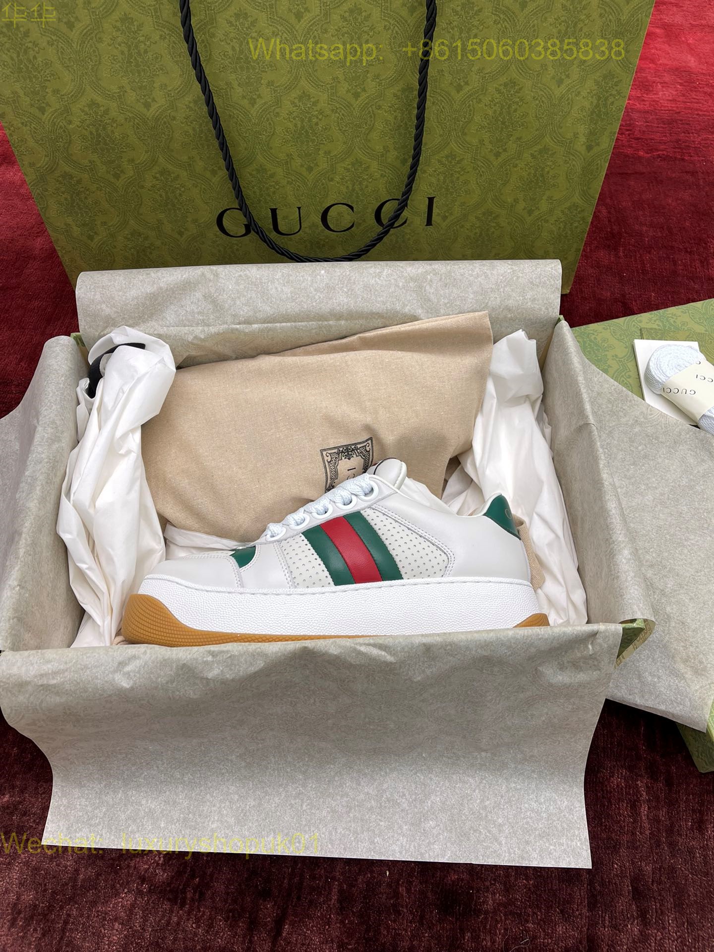 Gucci Screener platform Sneaker GG Canvas Women Mens Shoes