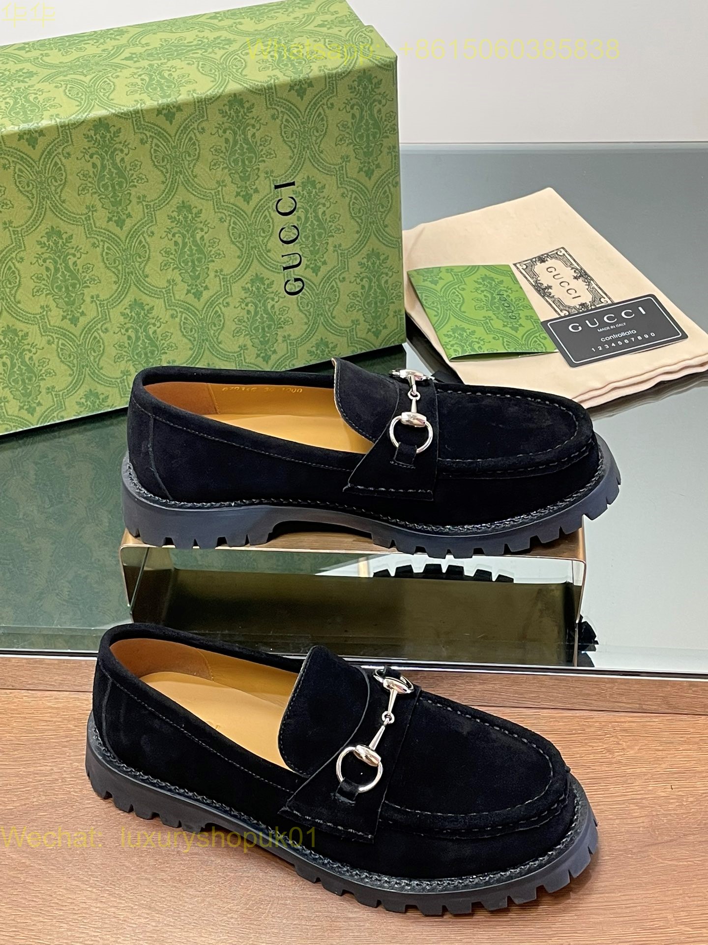 Gucci Suede Slip-On Loafers Women Shoes