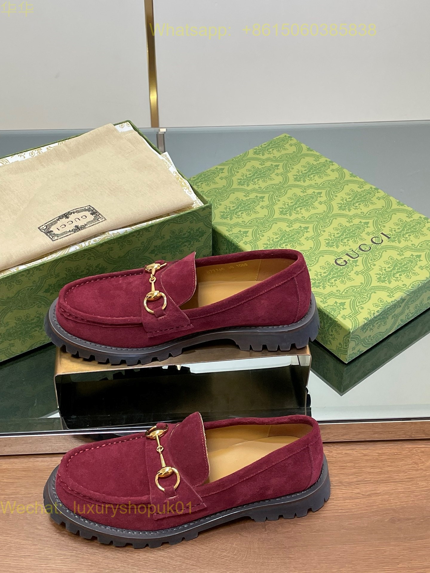 Gucci Suede Slip-On Loafers Women Shoes