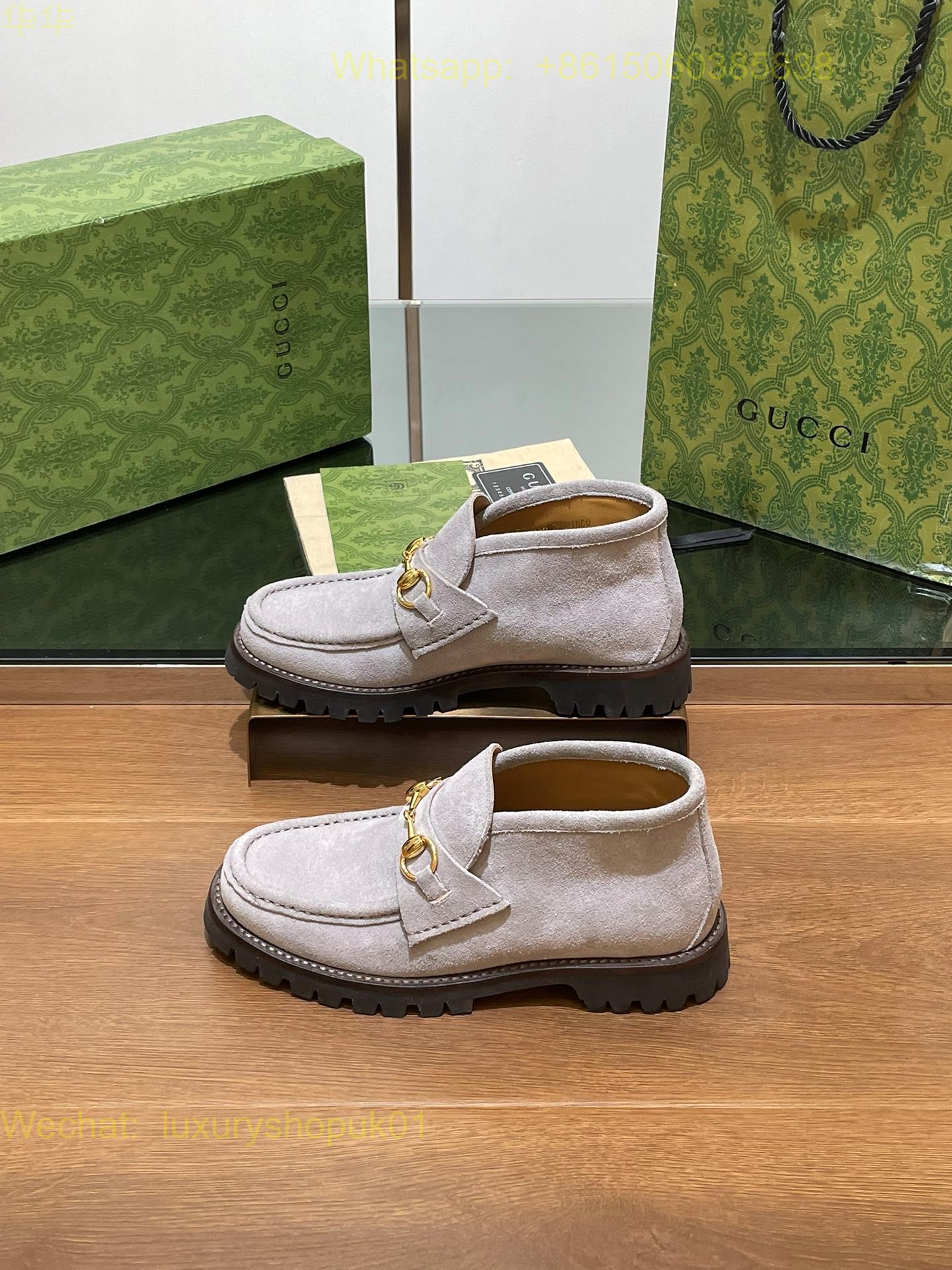 Gucci Suede Slip-On Loafers Women Shoes