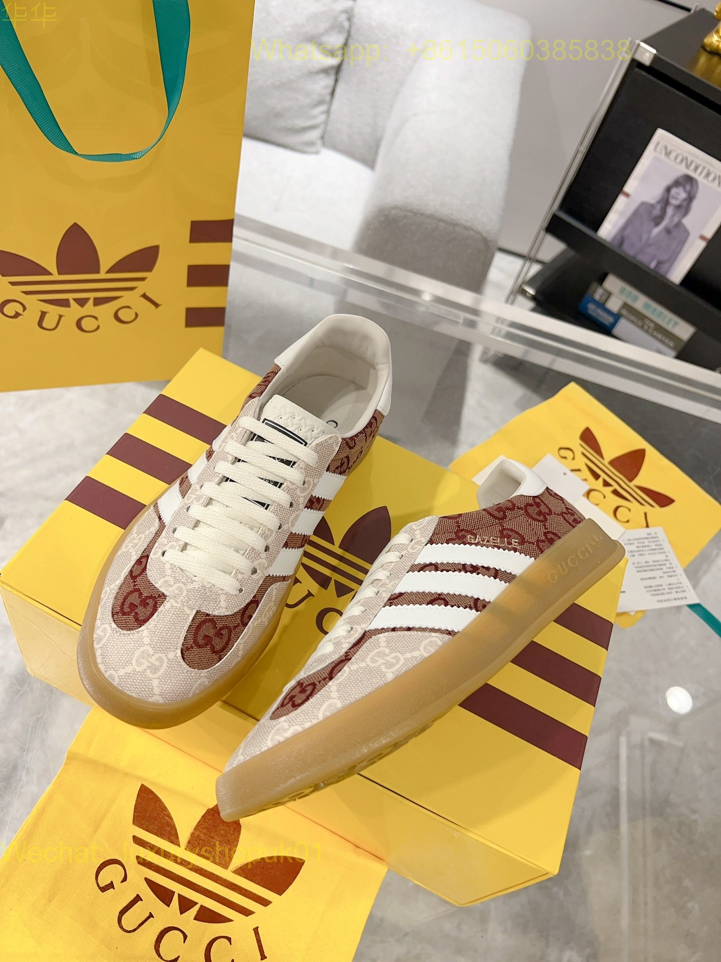 Adidas x Gucci Gazelle sneaker Mens Women Shoes
