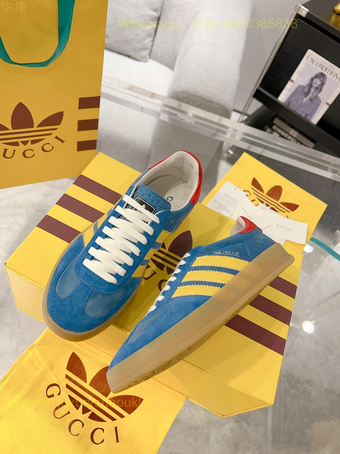 Adidas x Gucci Gazelle sneaker Mens Women Shoes