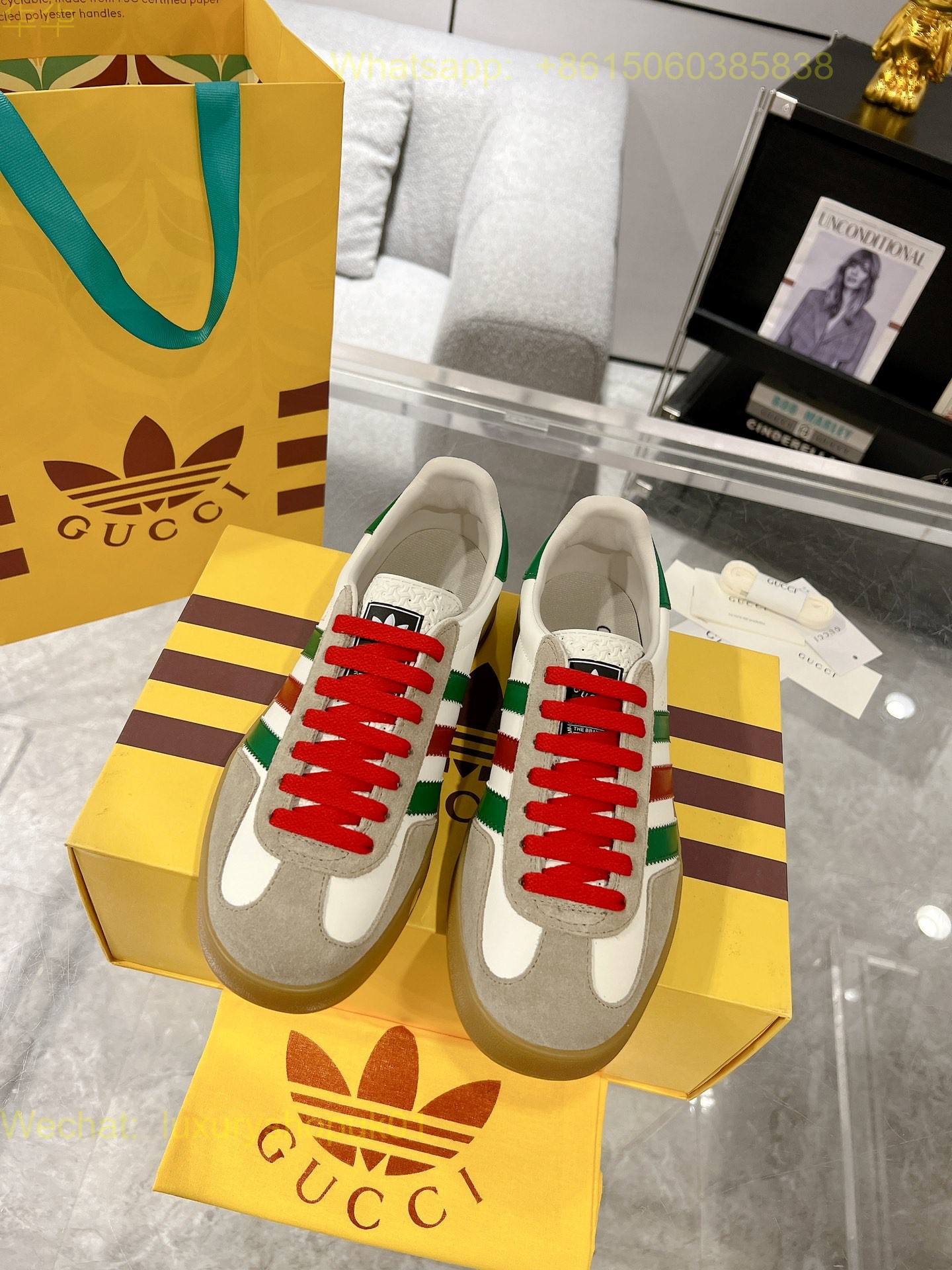 Adidas x Gucci Gazelle sneaker Mens Women Shoes