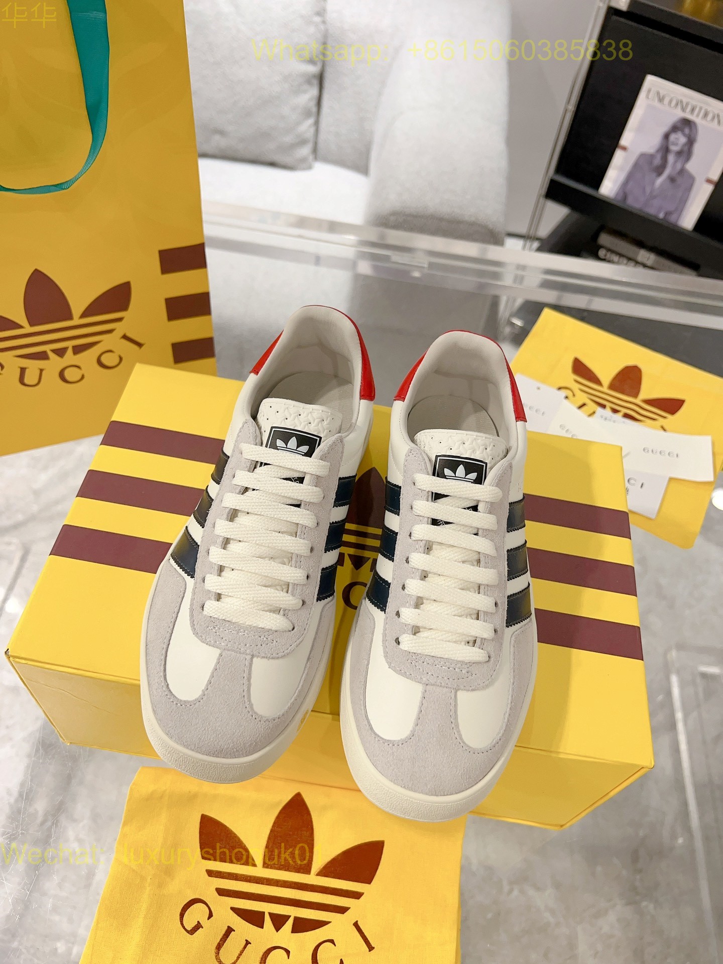 Adidas x Gucci Gazelle sneaker Mens Women Shoes