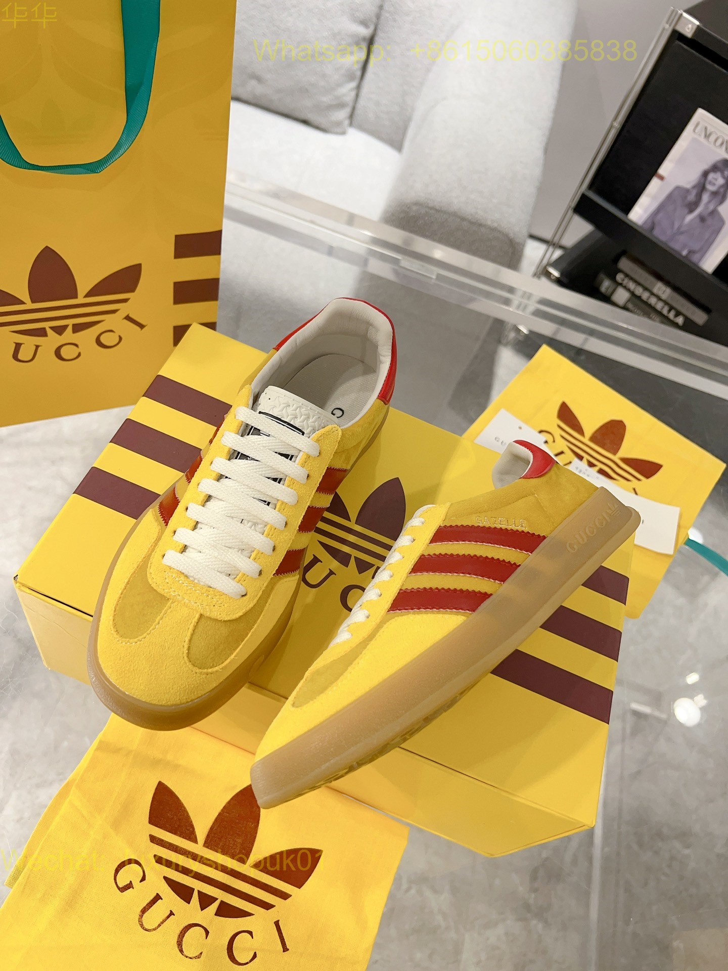 Adidas x Gucci Gazelle sneaker Mens Women Shoes