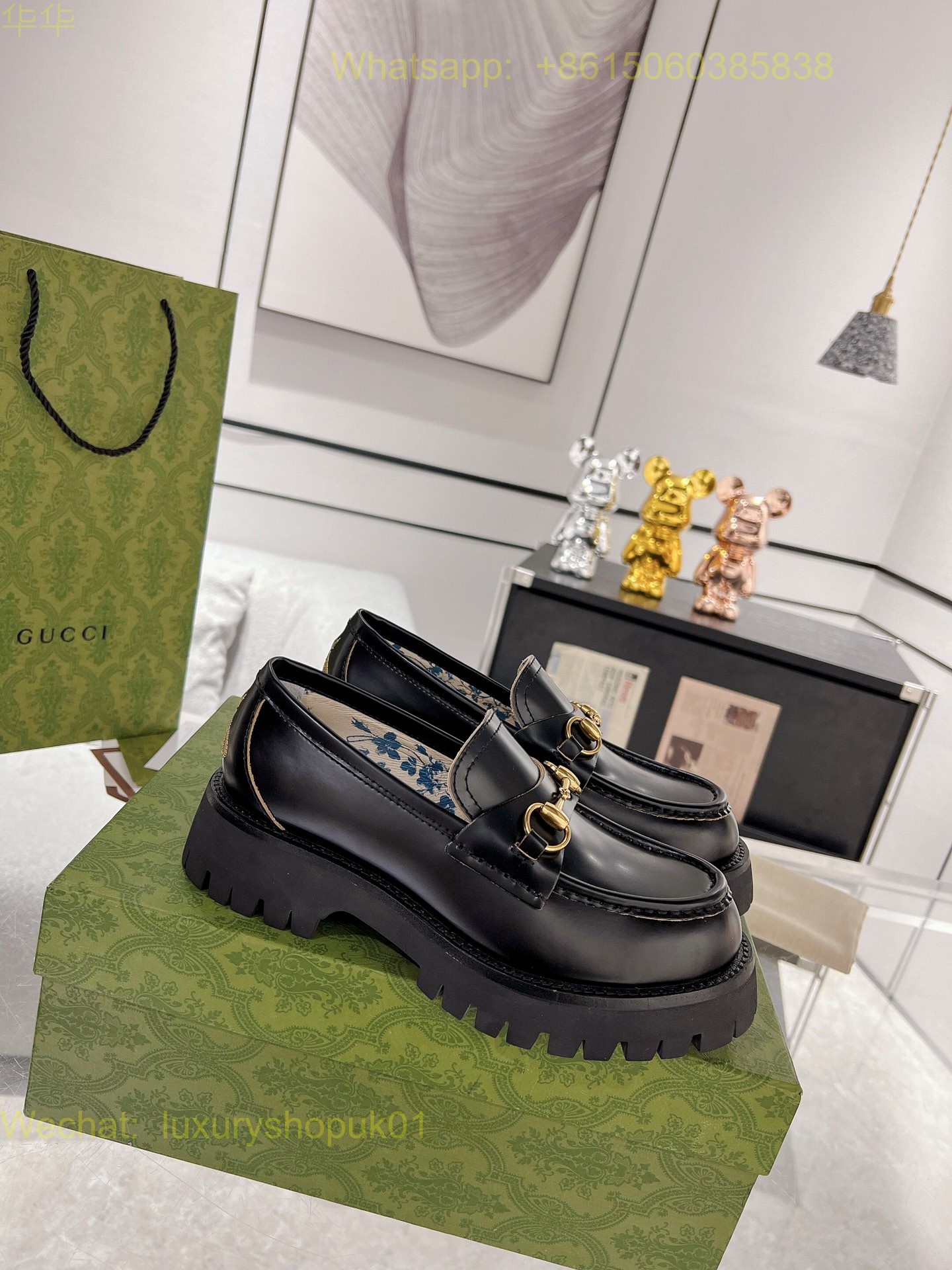 Gucci Leather Slip-On Loafers Women Shoes