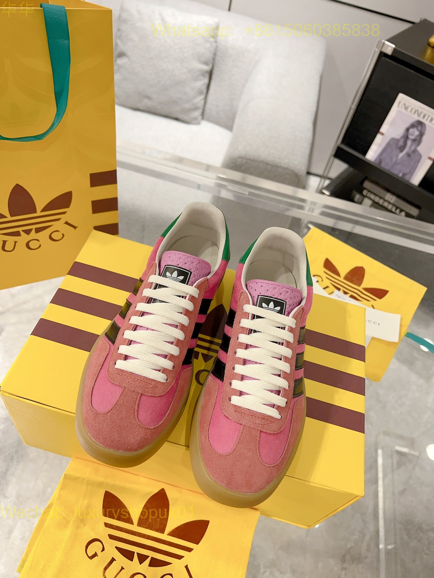 Adidas x Gucci Gazelle sneaker Mens Women Shoes