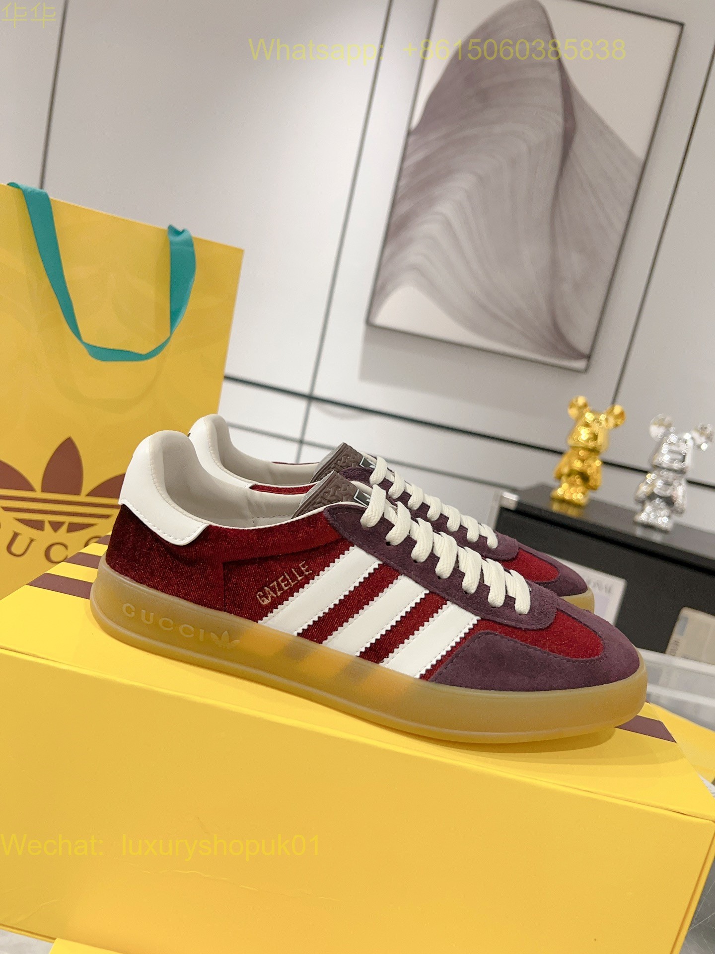 Adidas x Gucci Gazelle sneaker Mens Women Shoes