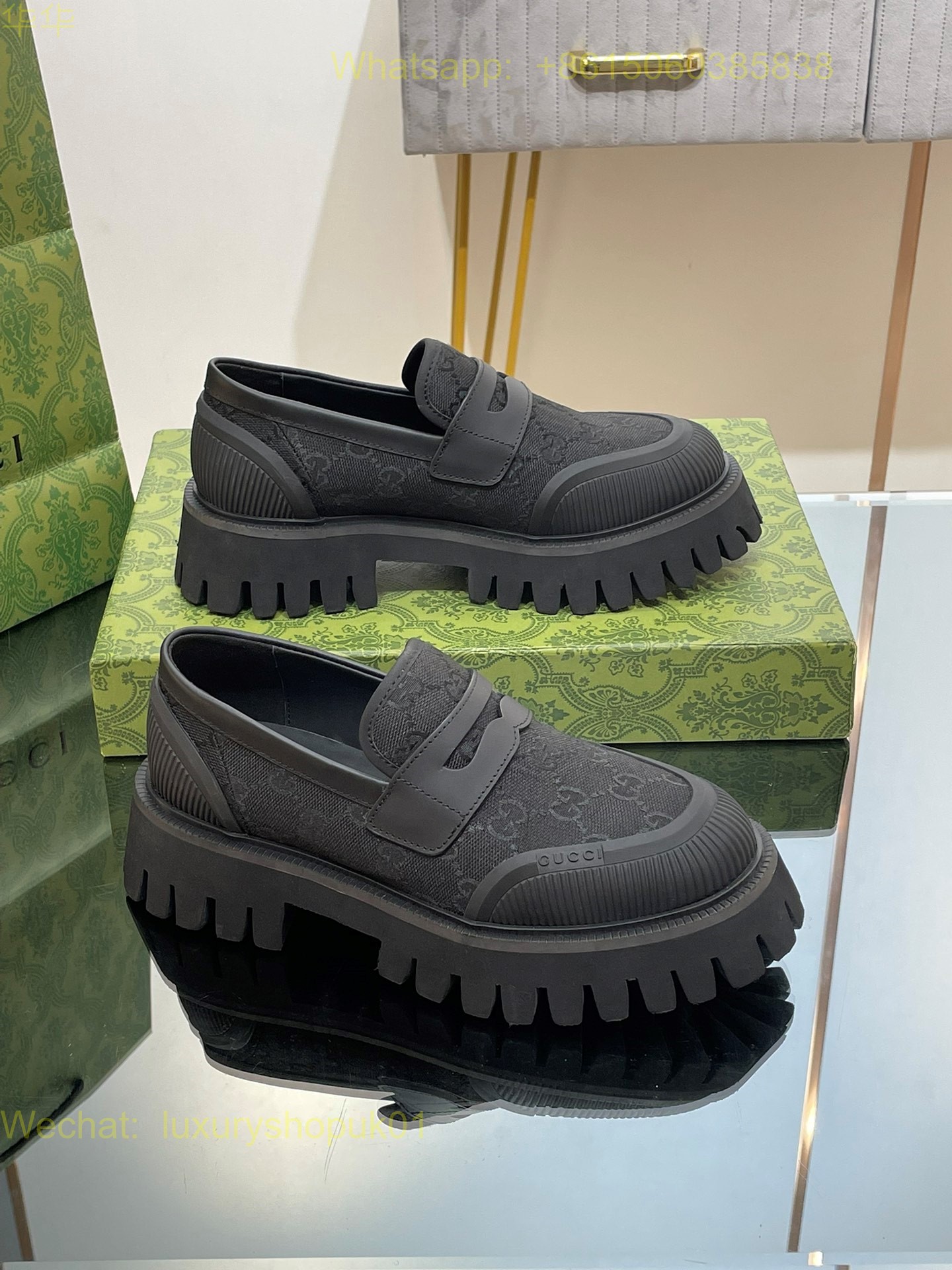 Gucci Novo GG Jacquard Chunky Loafer Mens Women Shoes