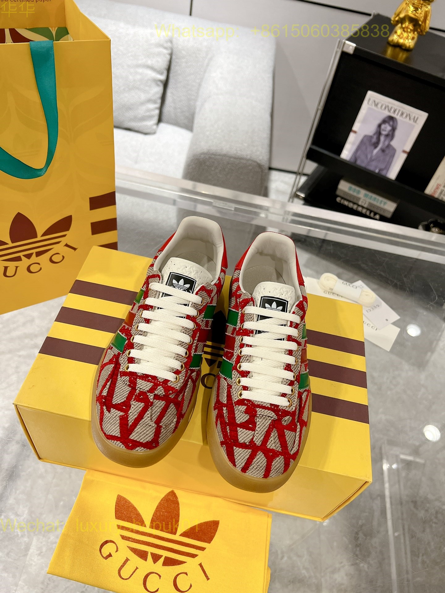 Adidas x Gucci Gazelle sneaker Mens Women Shoes