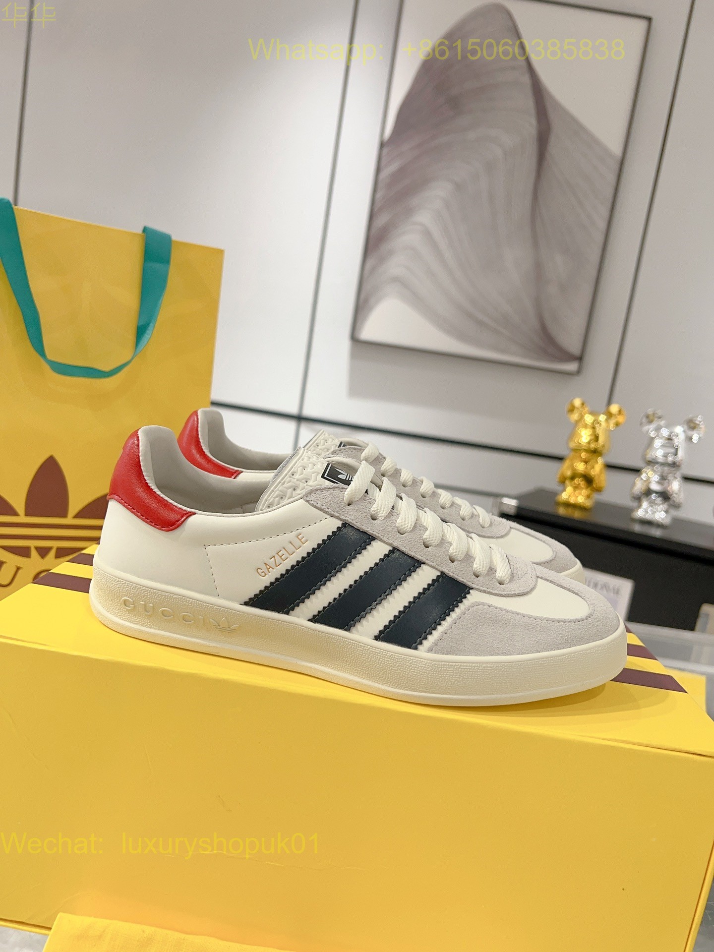 Adidas x Gucci Gazelle sneaker Mens Women Shoes