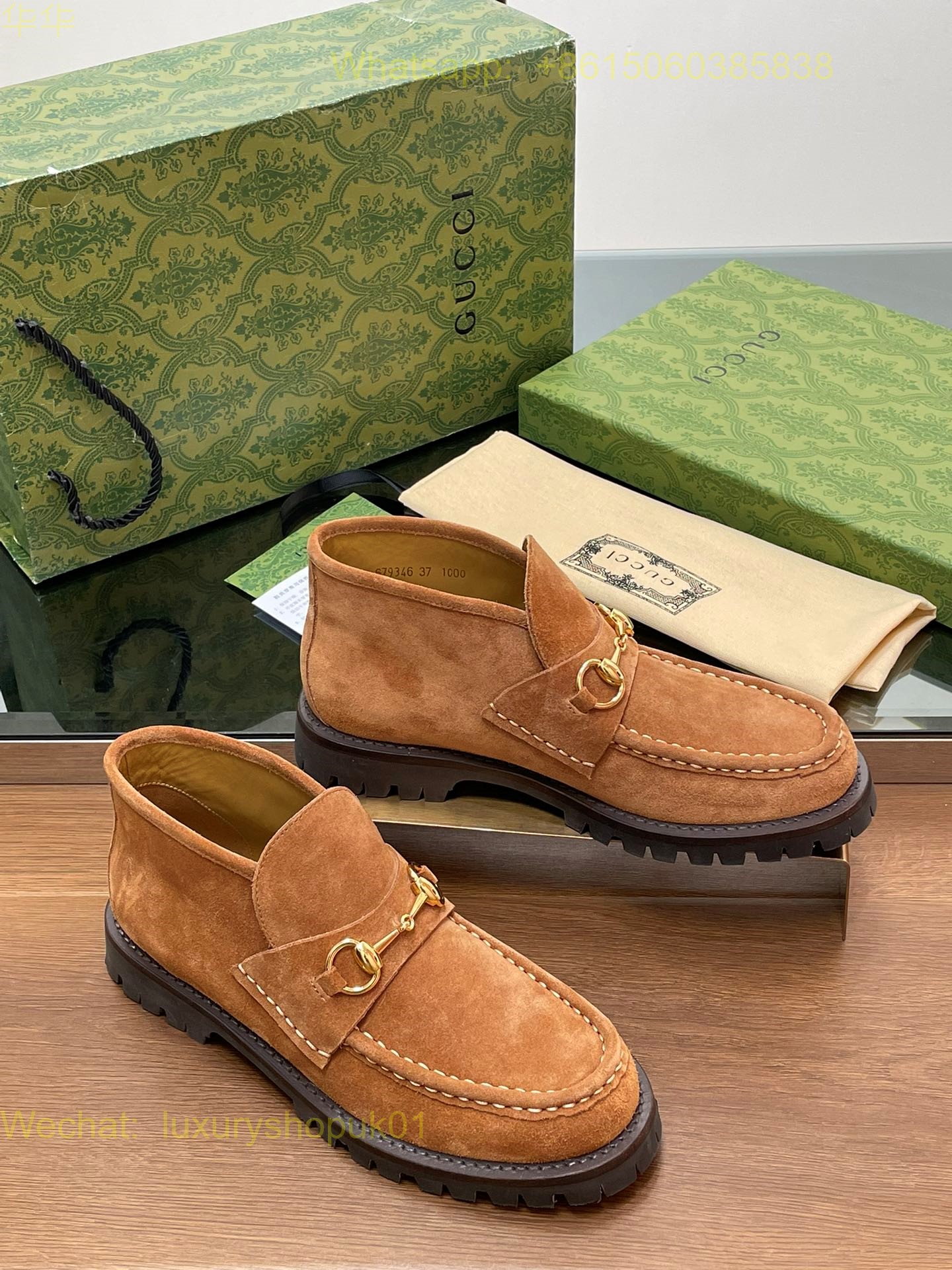 Gucci Suede Slip-On Loafers Women Shoes