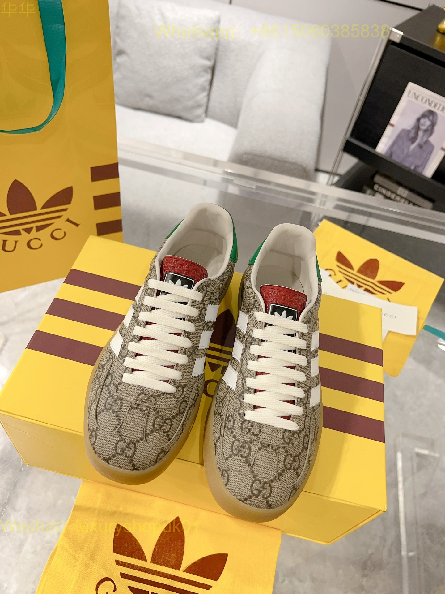 Adidas x Gucci Gazelle sneaker Mens Women Shoes