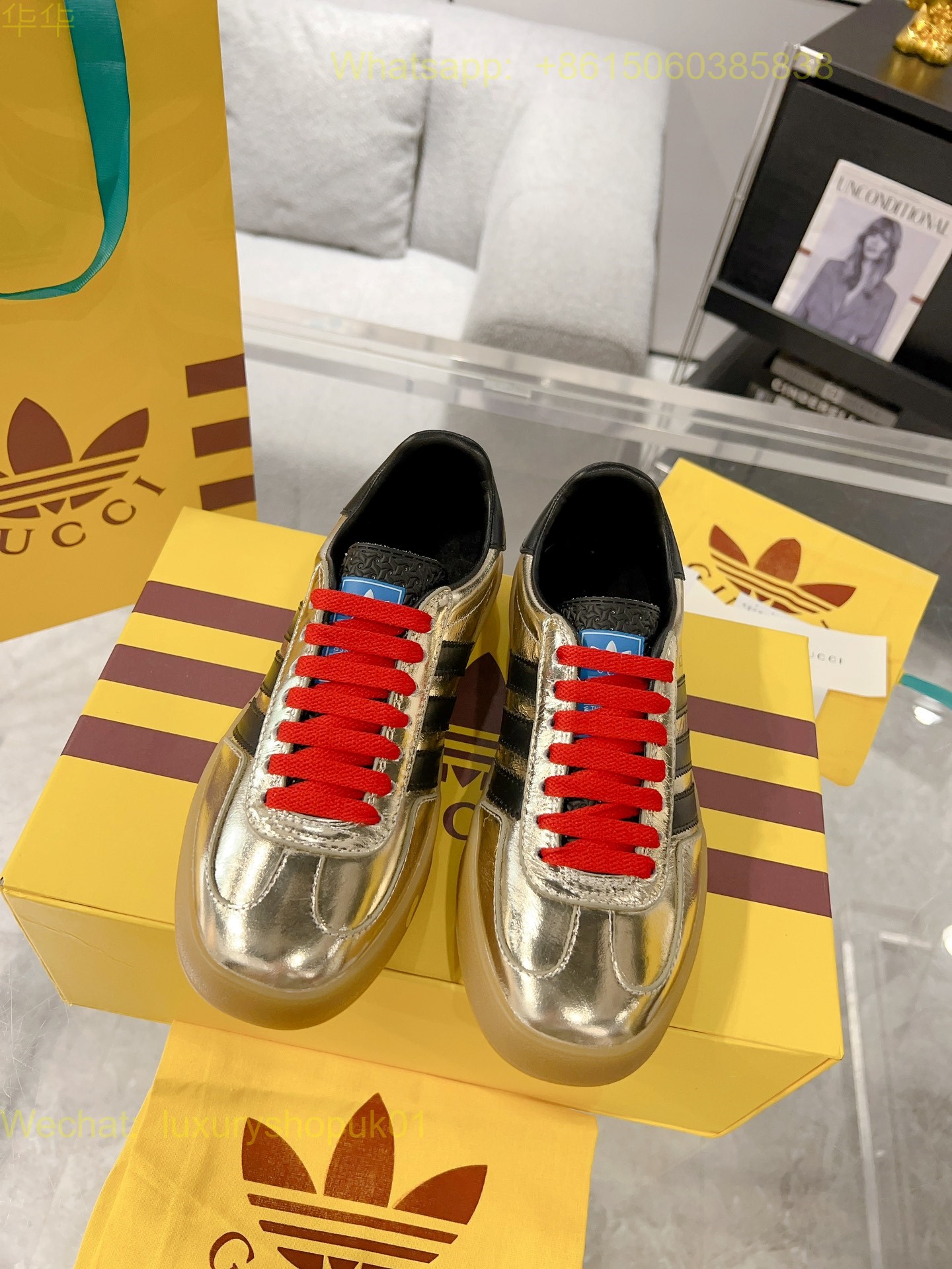 Adidas x Gucci Gazelle sneaker Mens Women Shoes