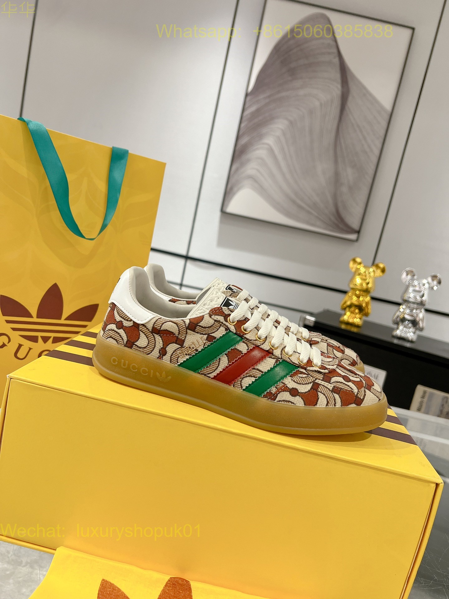 Adidas x Gucci Gazelle sneaker Mens Women Shoes