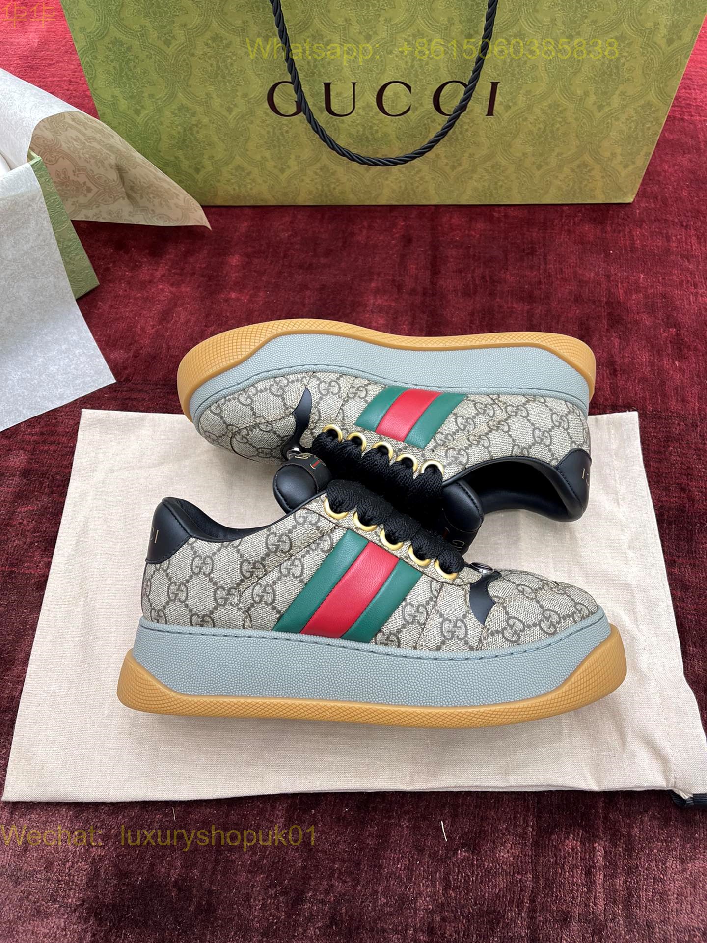 Gucci Screener platform Sneaker GG Canvas Women Mens Shoes