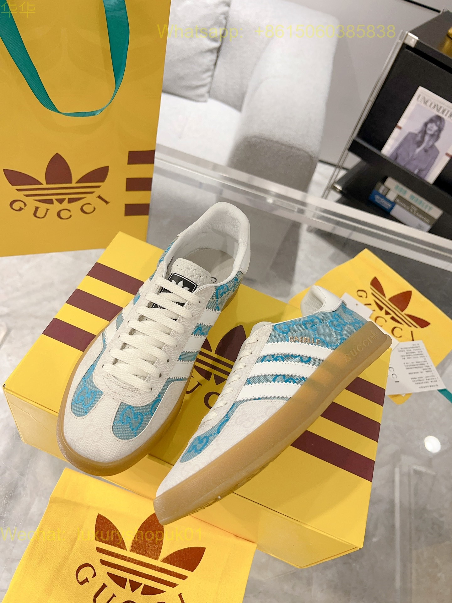 Adidas x Gucci Gazelle sneaker Mens Women Shoes