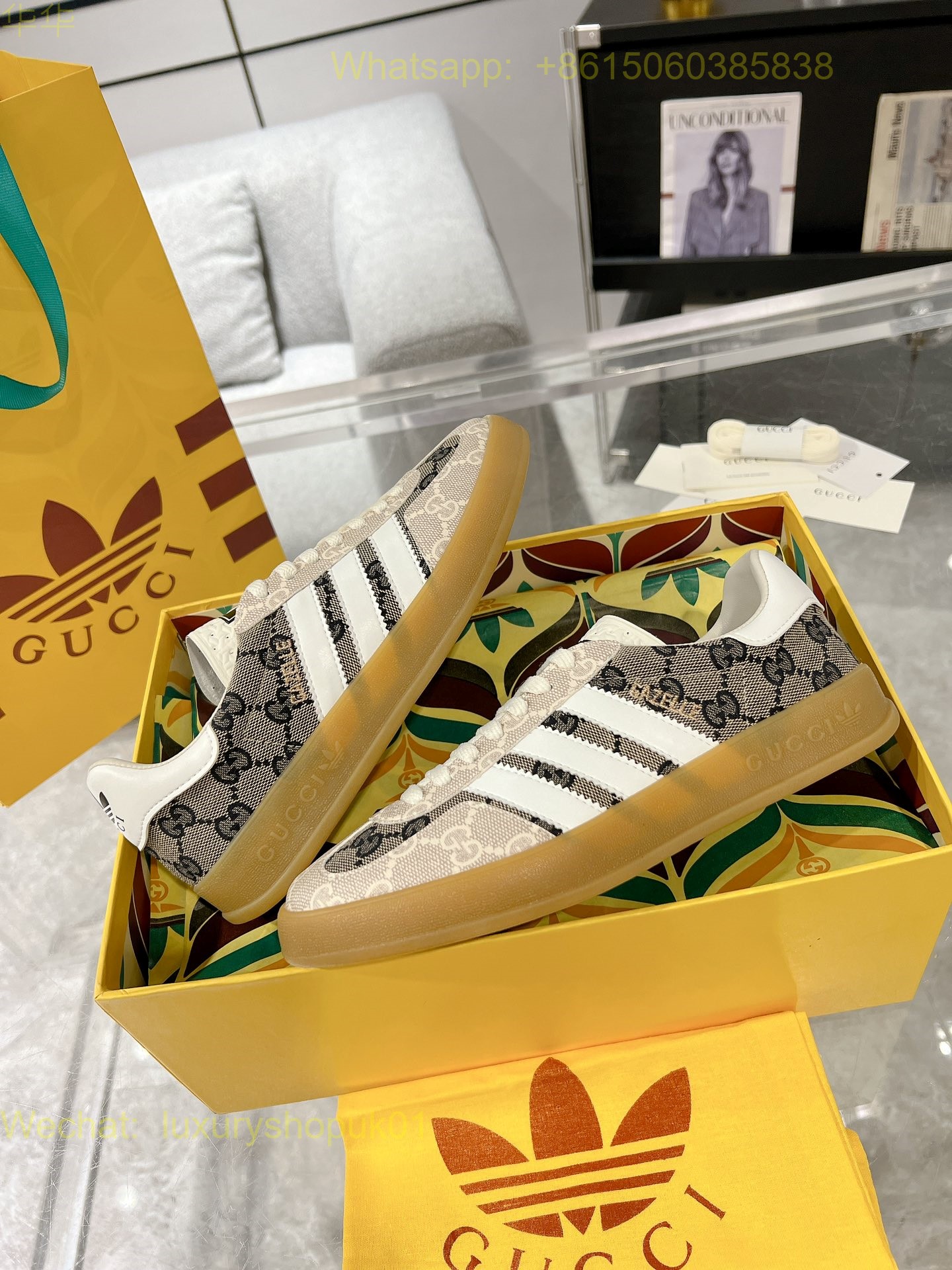 Adidas x Gucci Gazelle sneaker Mens Women Shoes