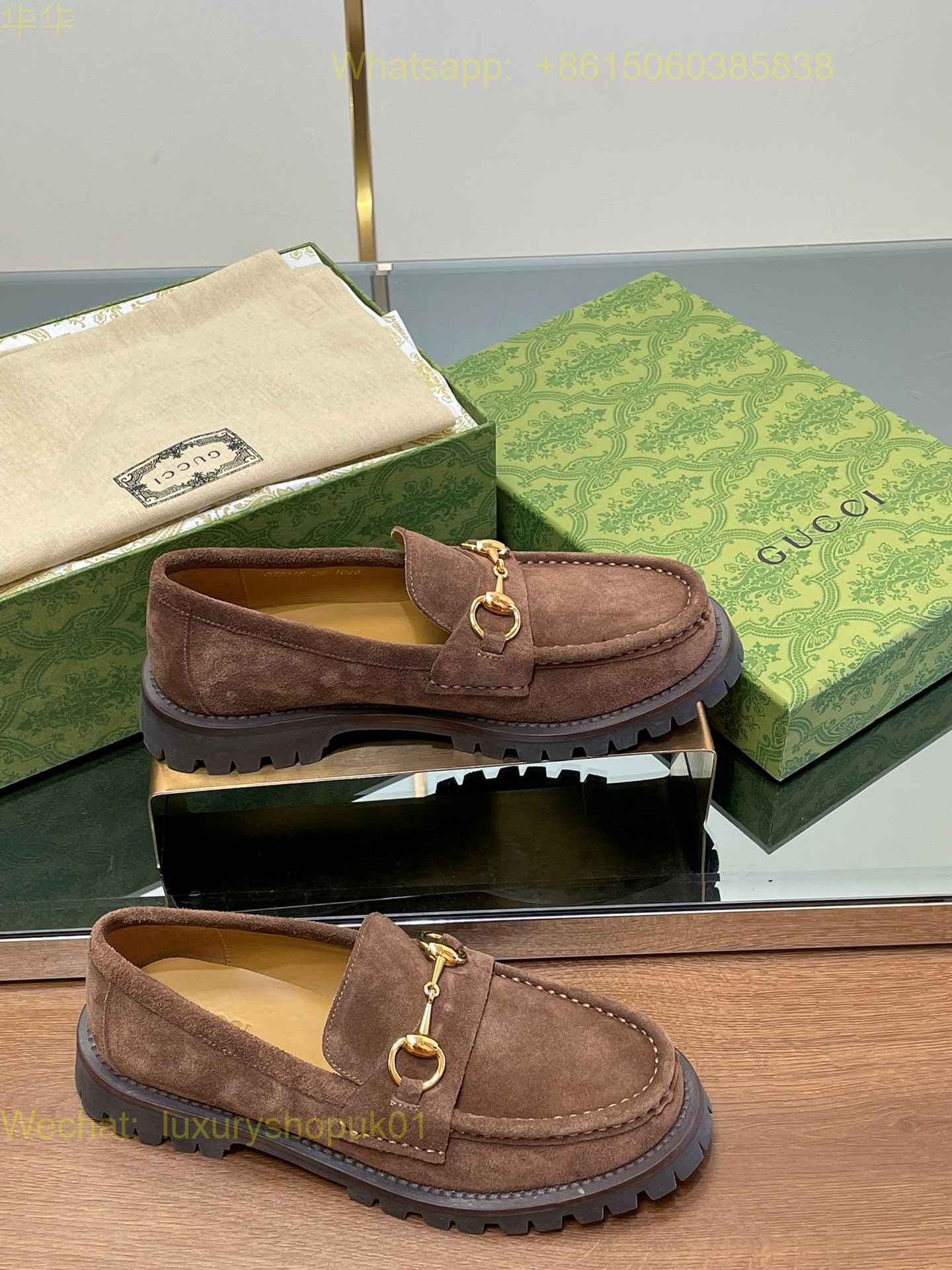 Gucci Suede Slip-On Loafers Women Shoes