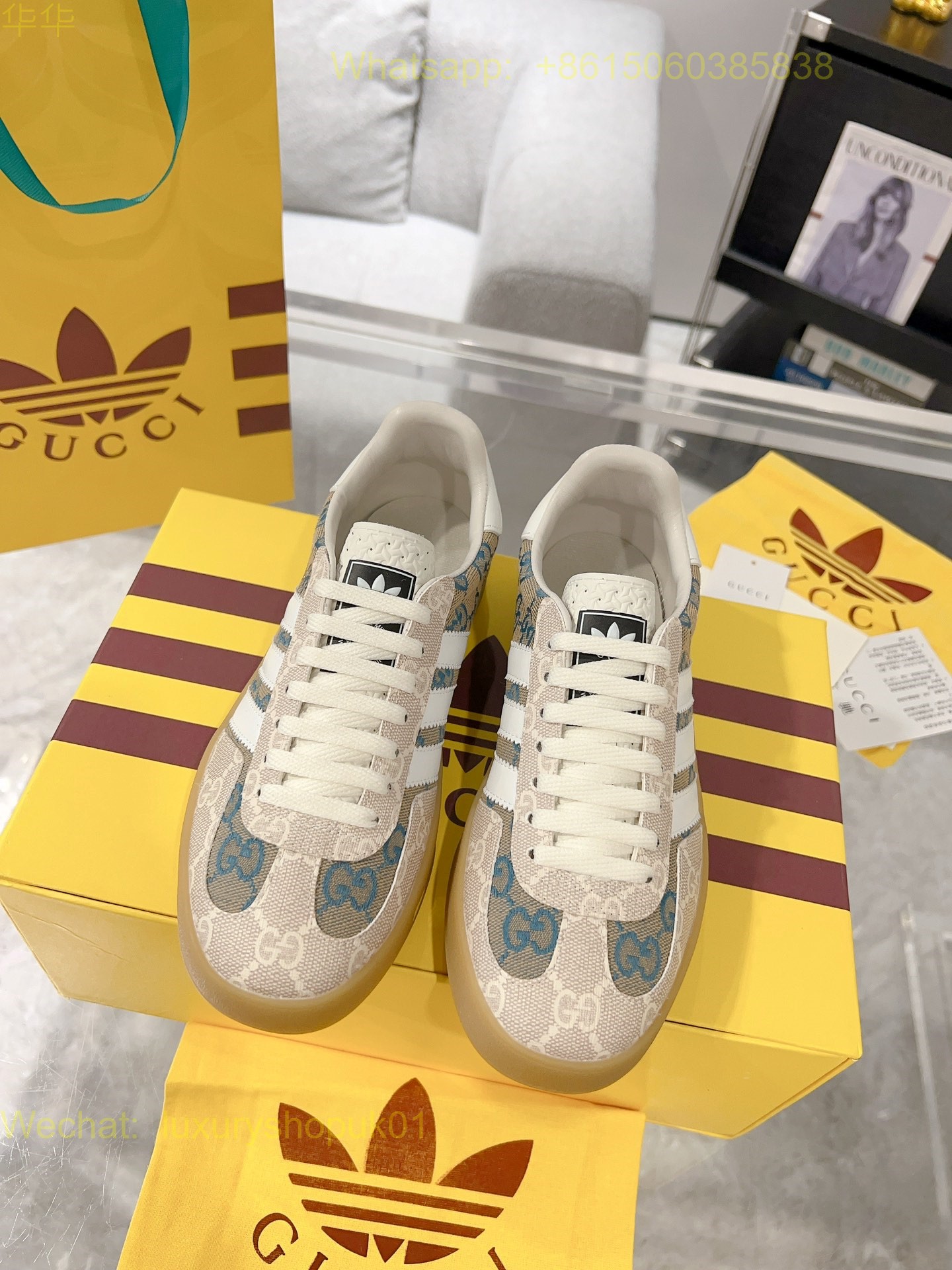 Adidas x Gucci Gazelle sneaker Mens Women Shoes