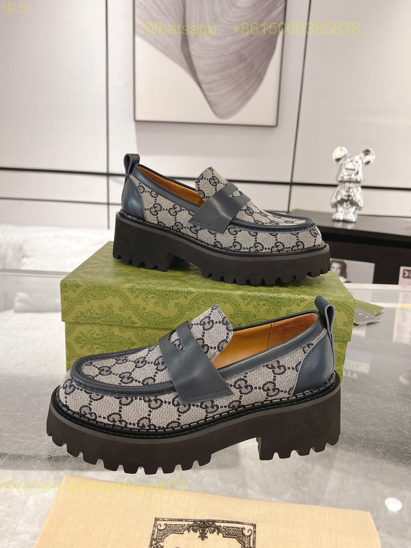 Gucci Horsebit-Detail Leather Slip-On Loafers Women Shoes