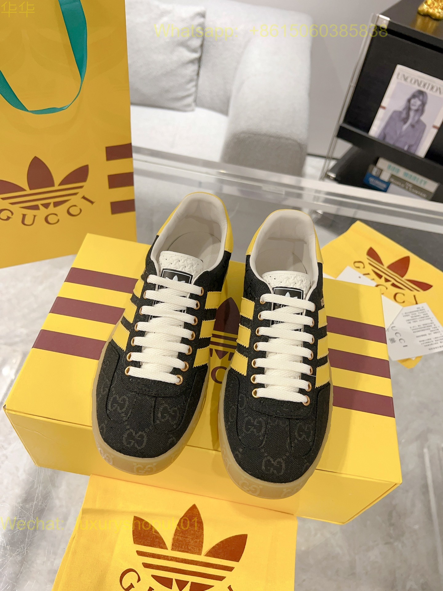 Adidas x Gucci Gazelle sneaker Mens Women Shoes