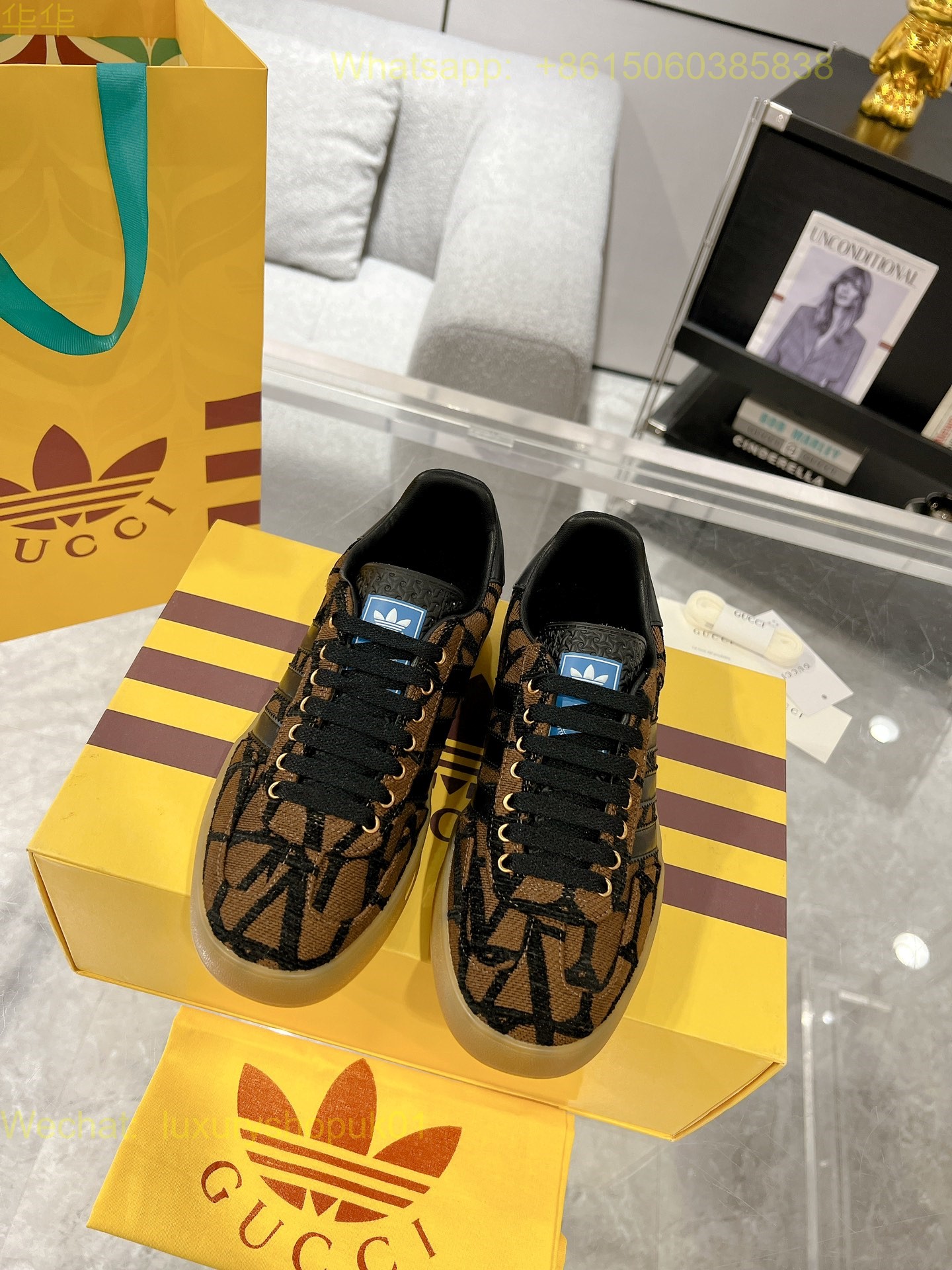 Adidas x Gucci Gazelle sneaker Mens Women Shoes