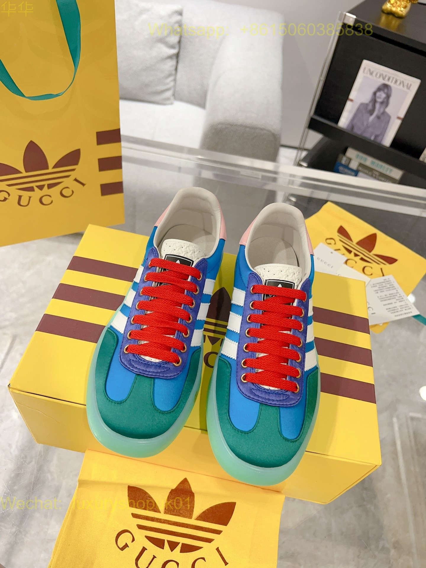 Adidas x Gucci Gazelle sneaker Mens Women Shoes