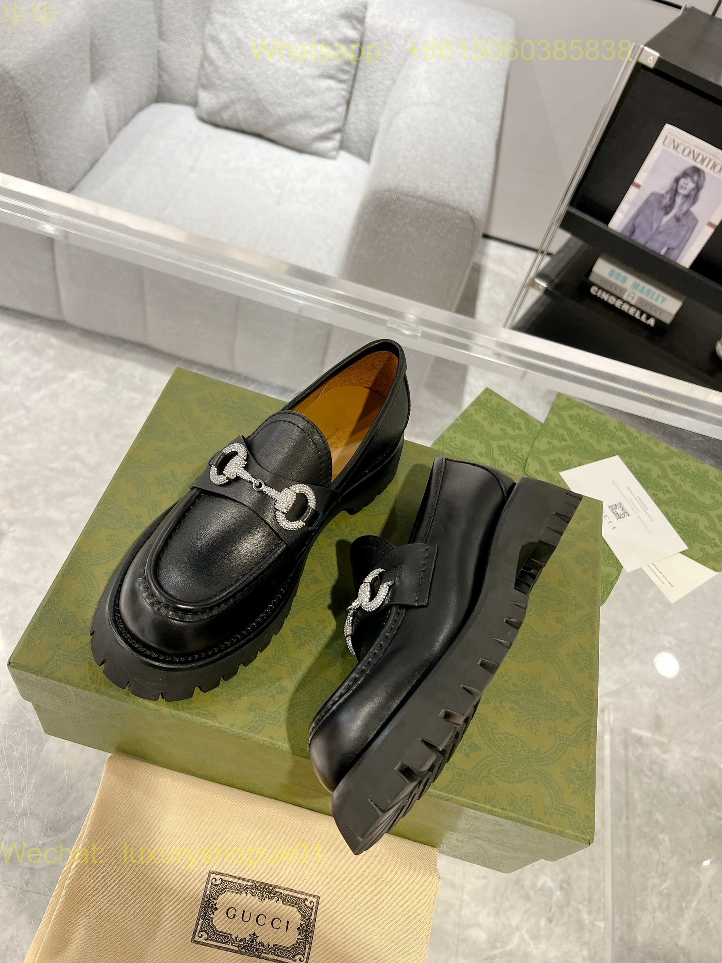 Gucci Leather Slip-On Loafers Women Shoes