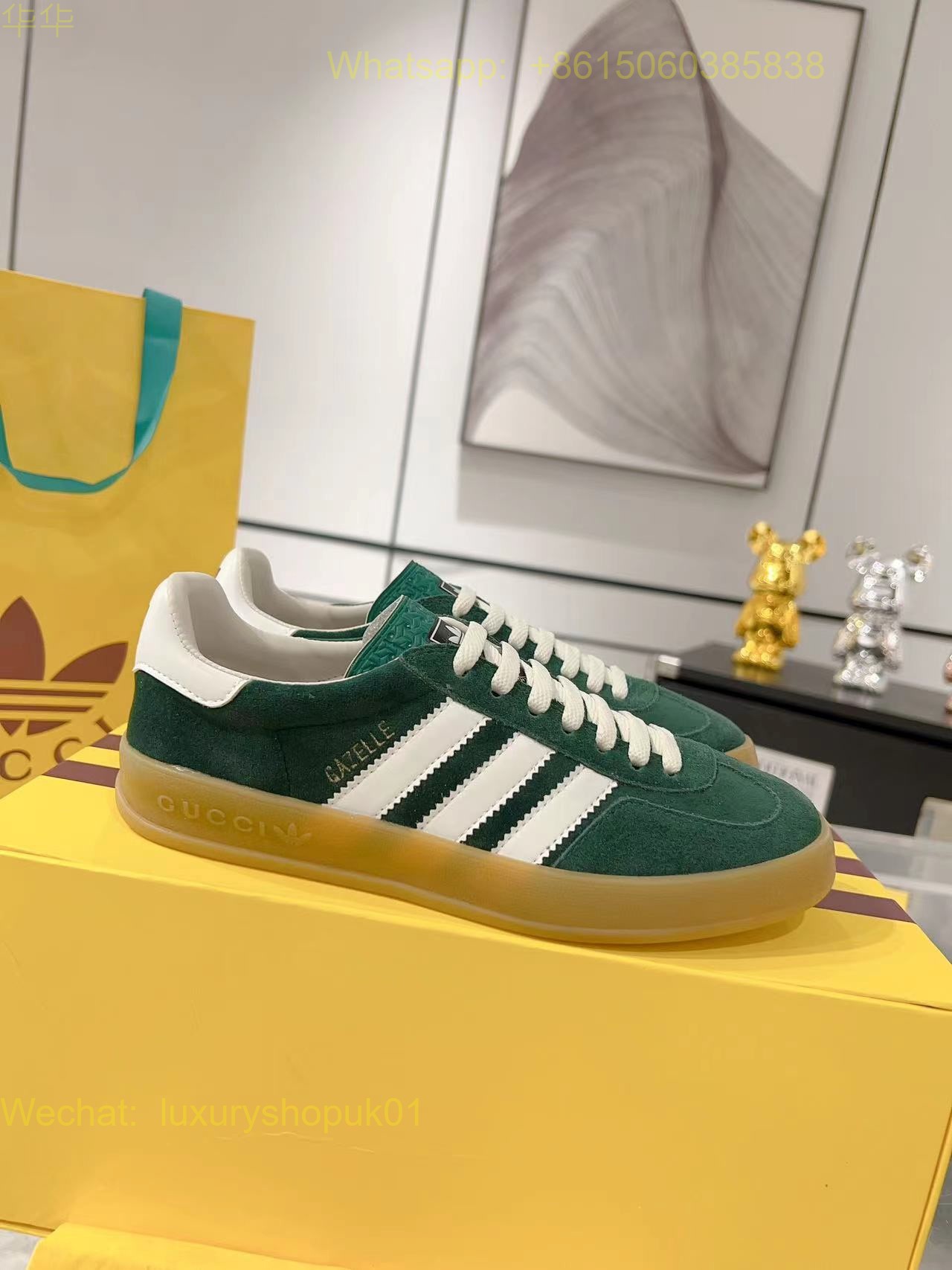 Adidas x Gucci Gazelle sneaker Mens Women Shoes