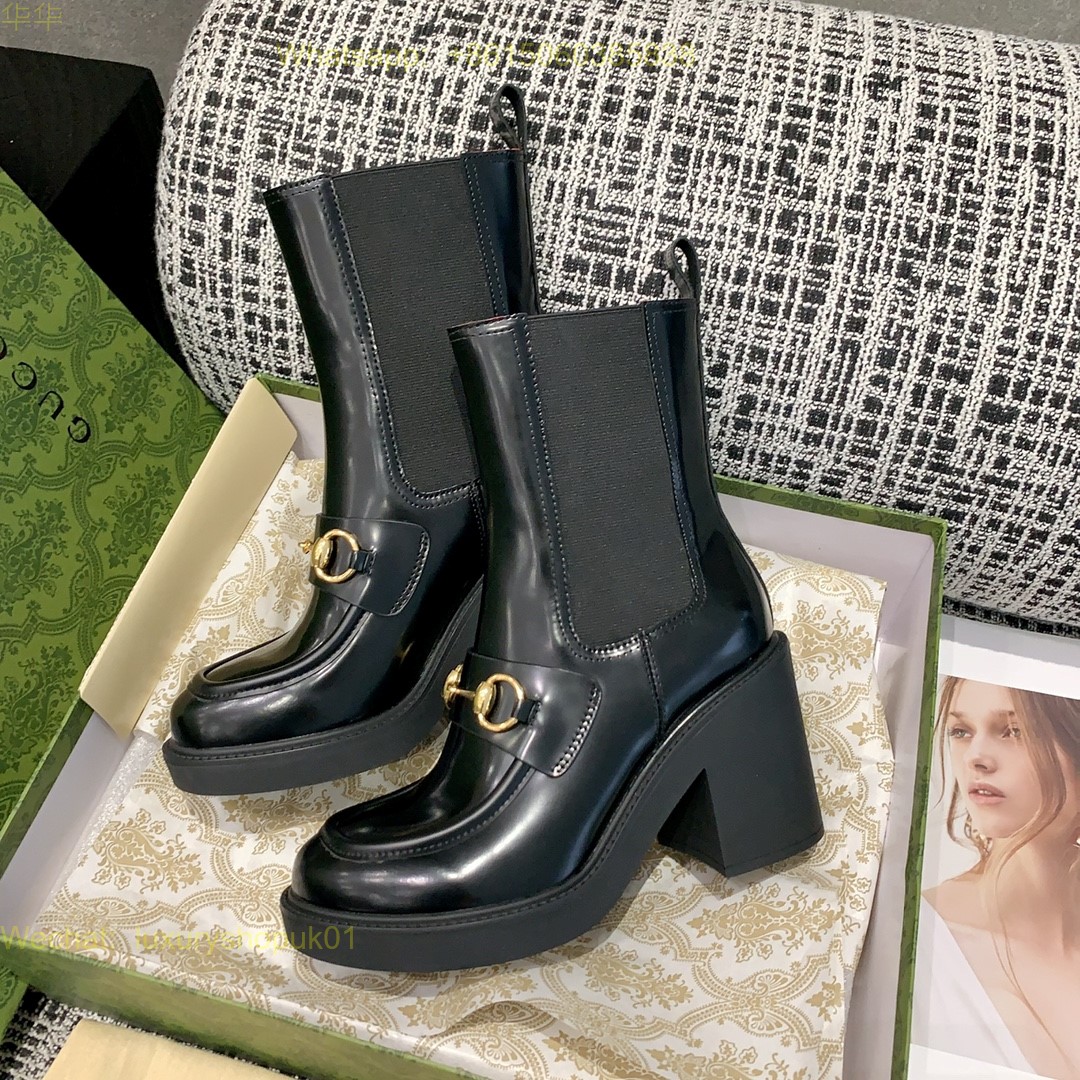 Gucci Horsebit Leather Platform Loafer 9cm High heels wedges Women Shoes