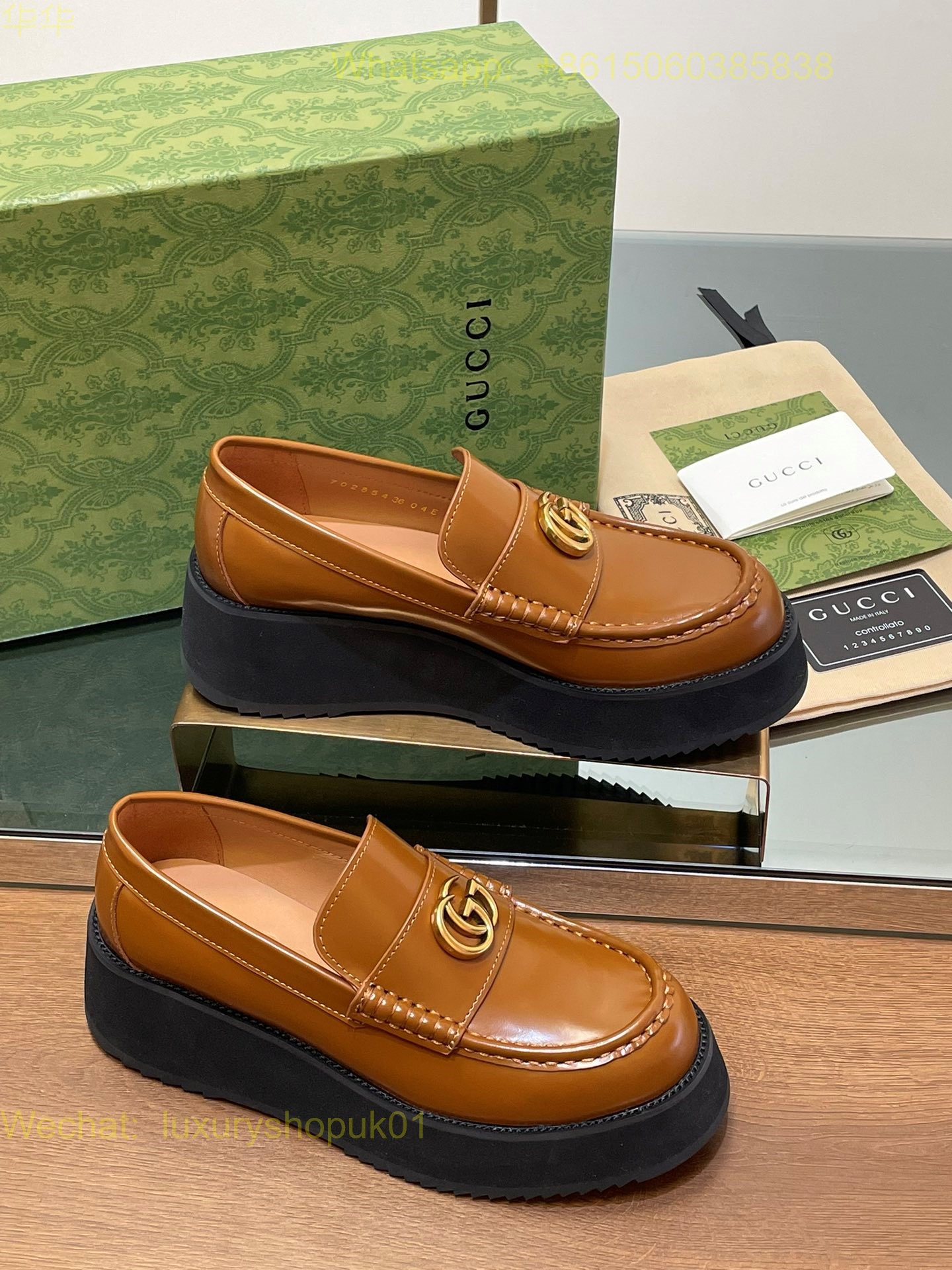 复制Gucci GG Logo Platform Loafer Women Shoes