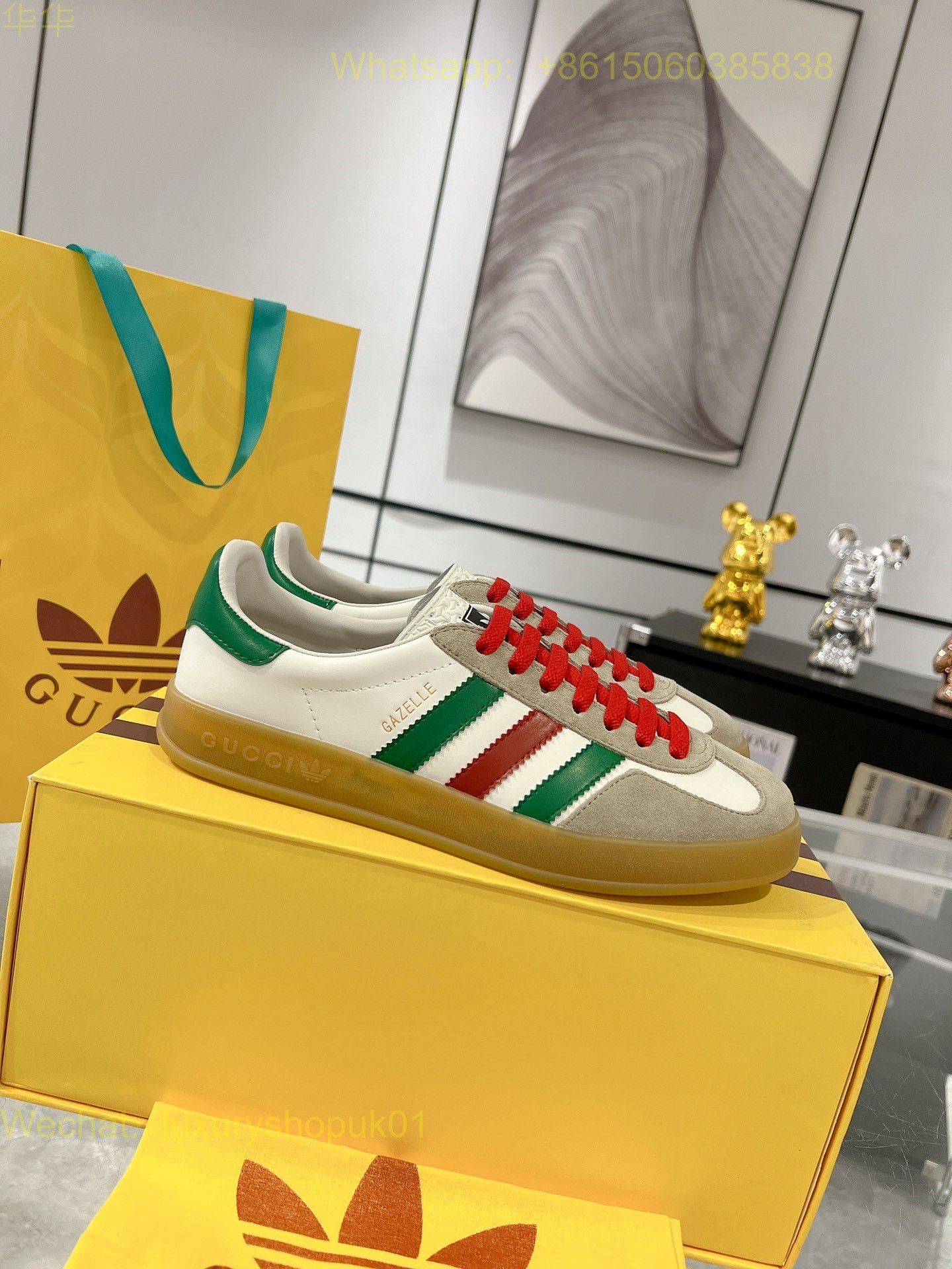 Adidas x Gucci Gazelle sneaker Mens Women Shoes