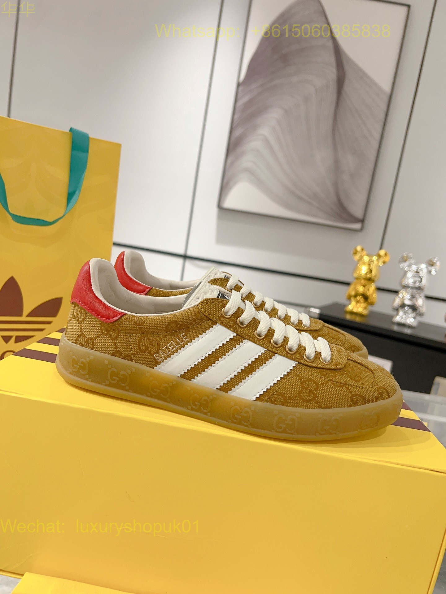 Adidas x Gucci Gazelle sneaker Mens Women Shoes