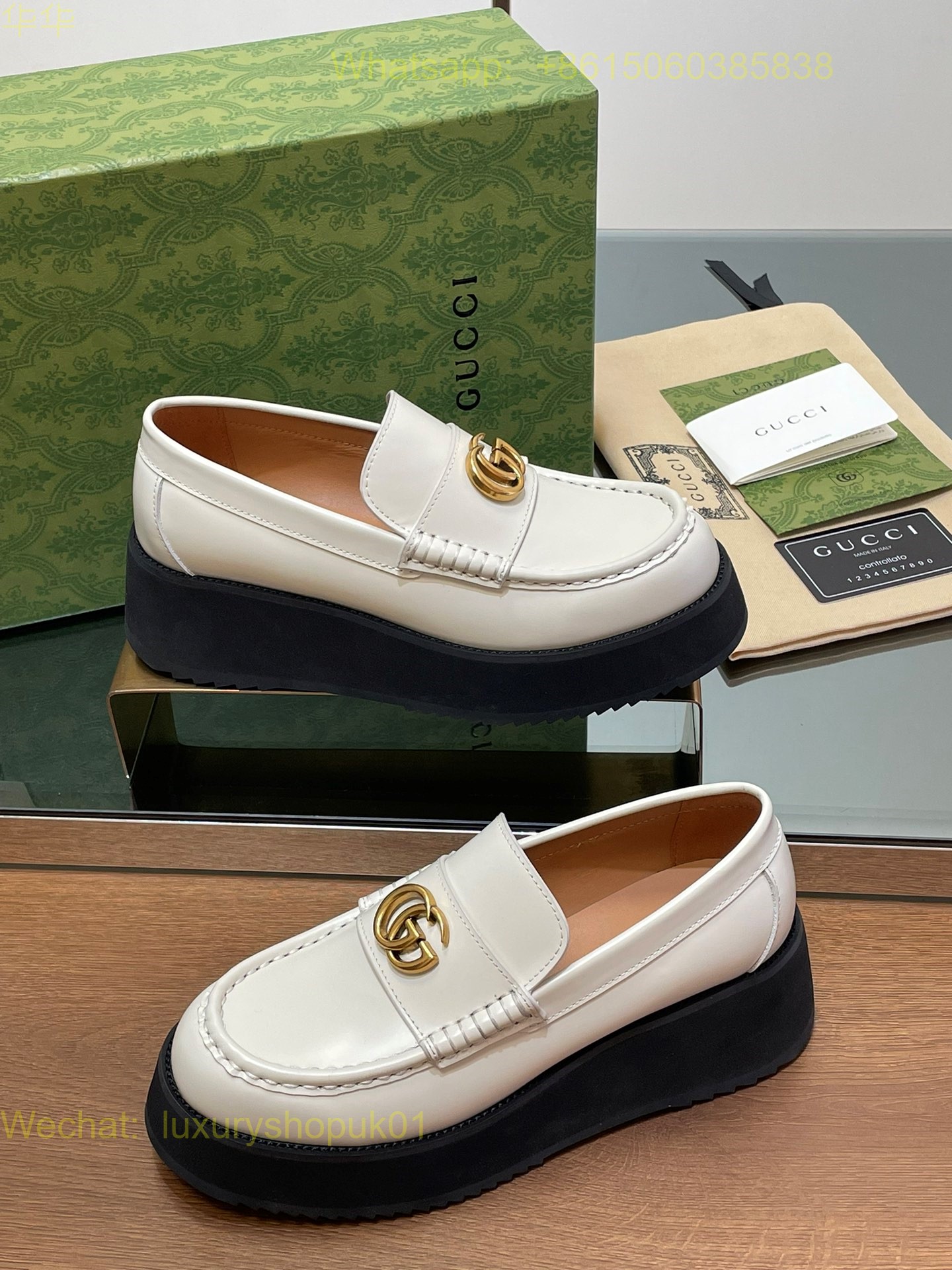 Gucci GG Logo Platform Loafer Women Shoes