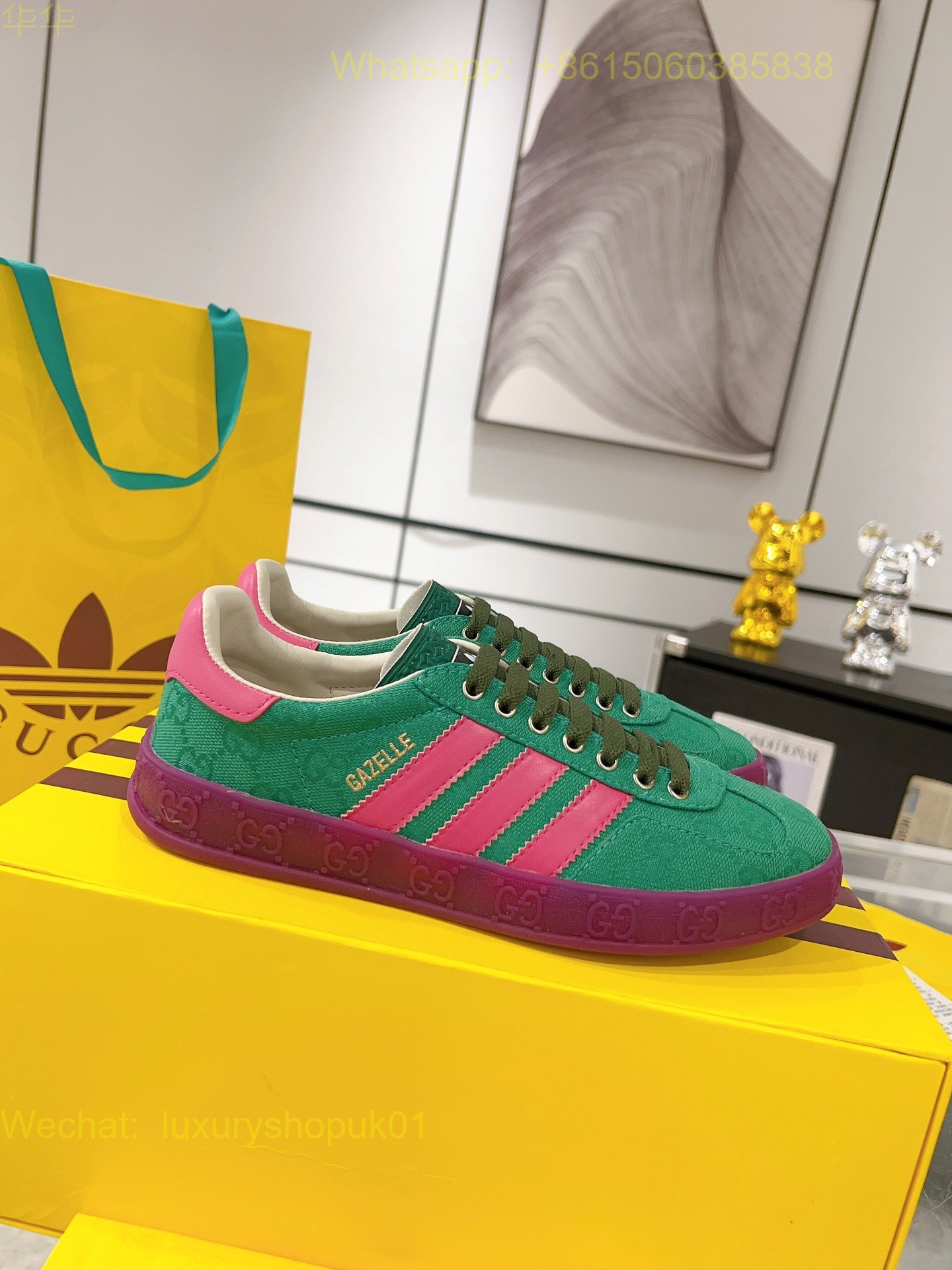 Adidas x Gucci Gazelle sneaker Mens Women Shoes