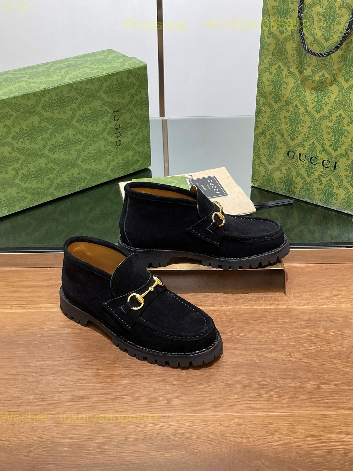 Gucci Suede Slip-On Loafers Women Shoes