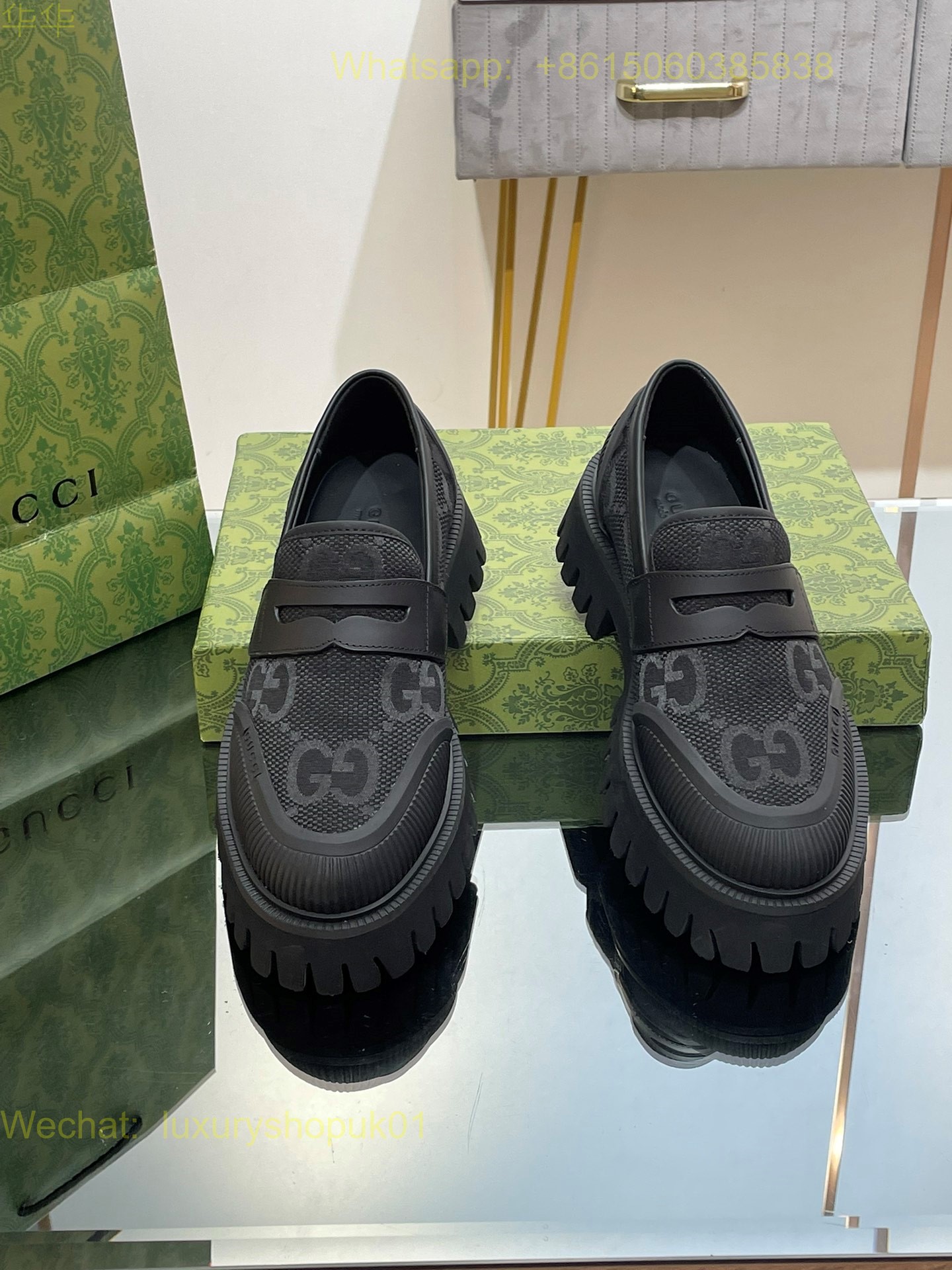 Gucci Novo GG Jacquard Chunky Loafer Mens Women Shoes