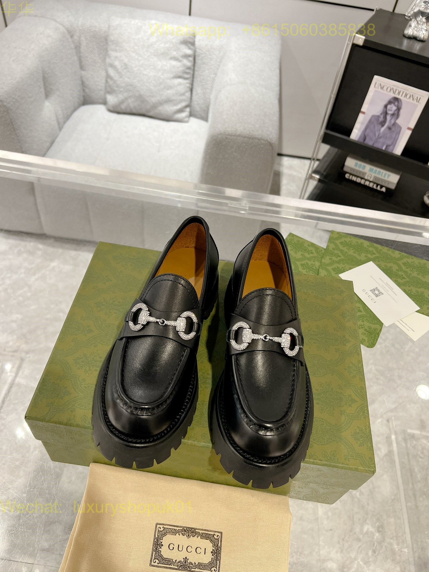 Gucci Leather Slip-On Loafers Women Shoes