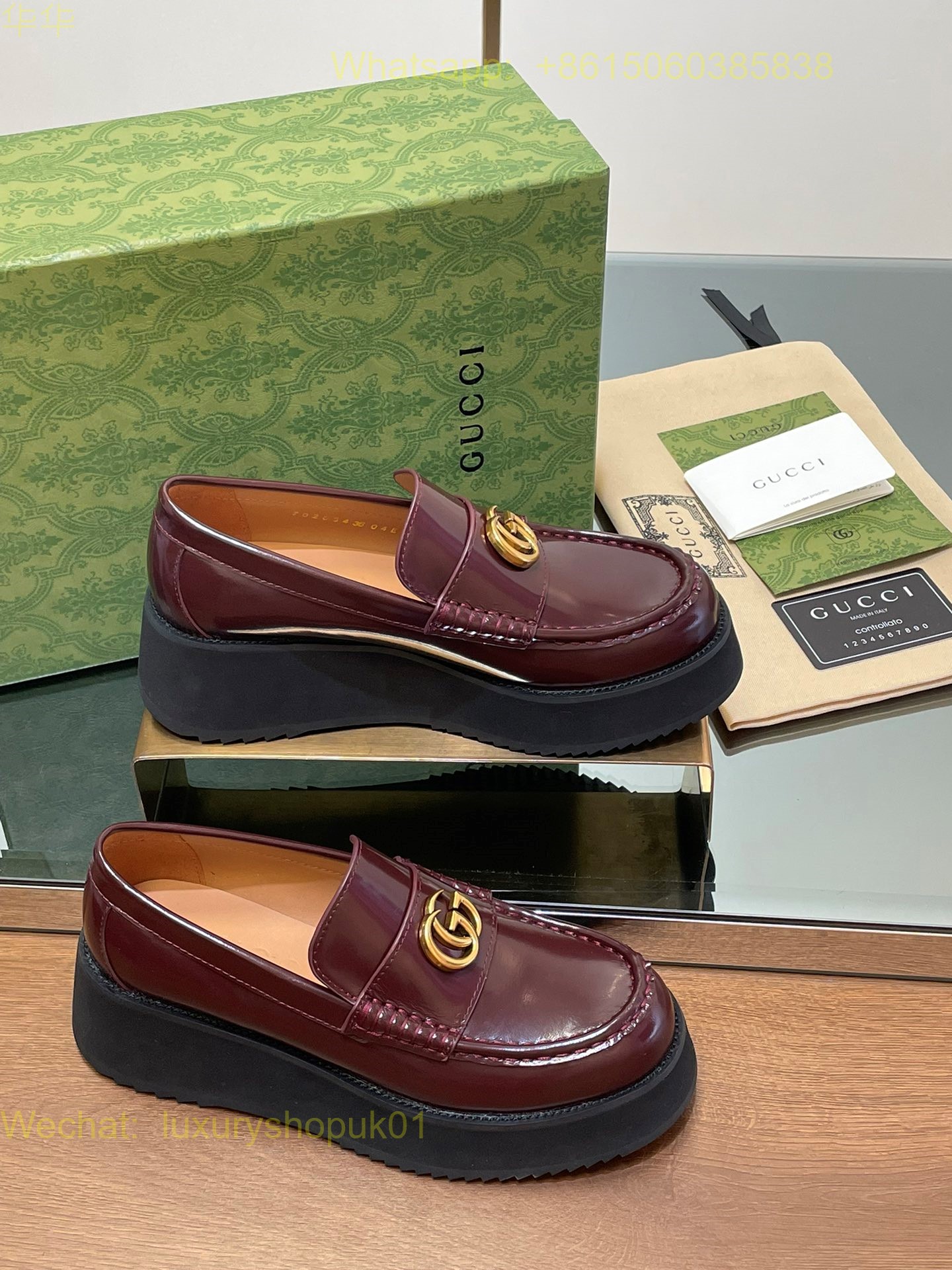 Gucci GG Logo Platform Loafer Women Shoes