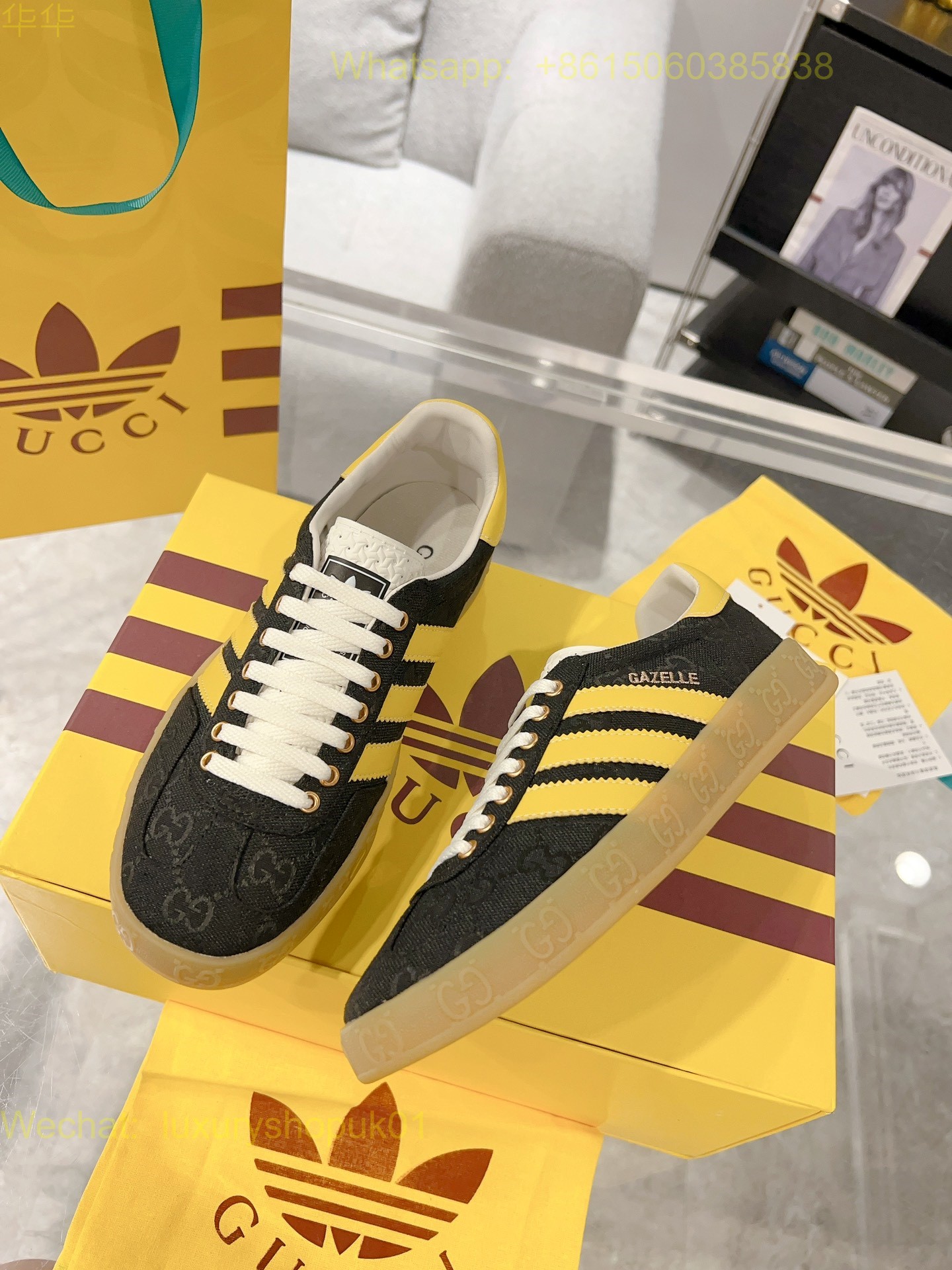Adidas x Gucci Gazelle sneaker Mens Women Shoes