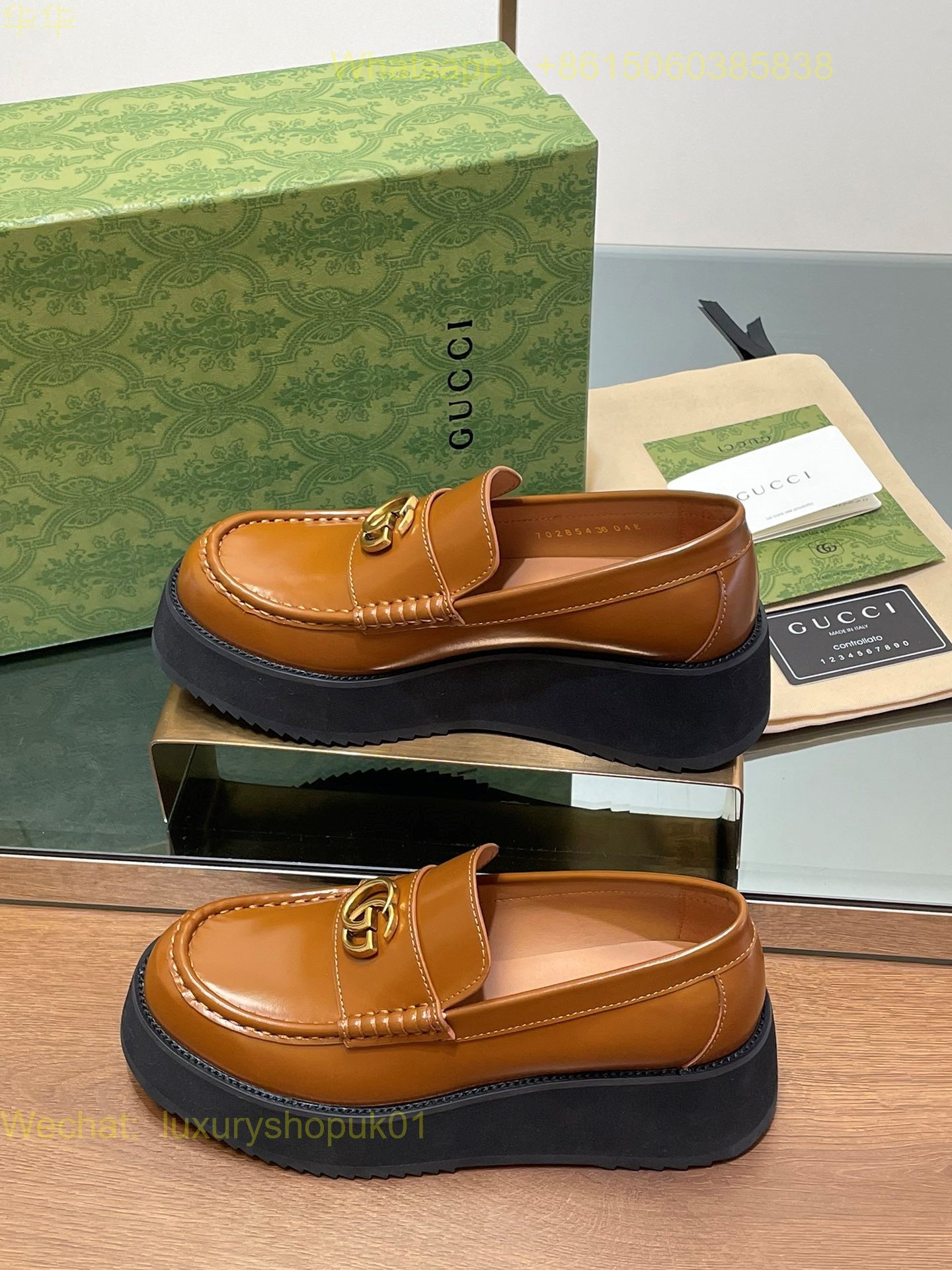 复制Gucci GG Logo Platform Loafer Women Shoes